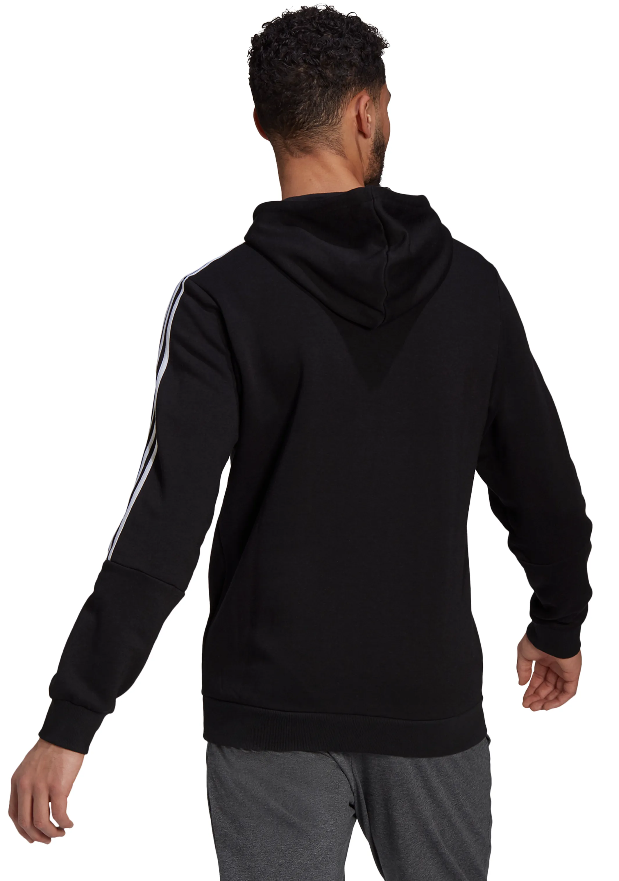 Adidas Herren Essentials Fleece Kapuzenpullover mit 3 Streifen <br> GK9581
