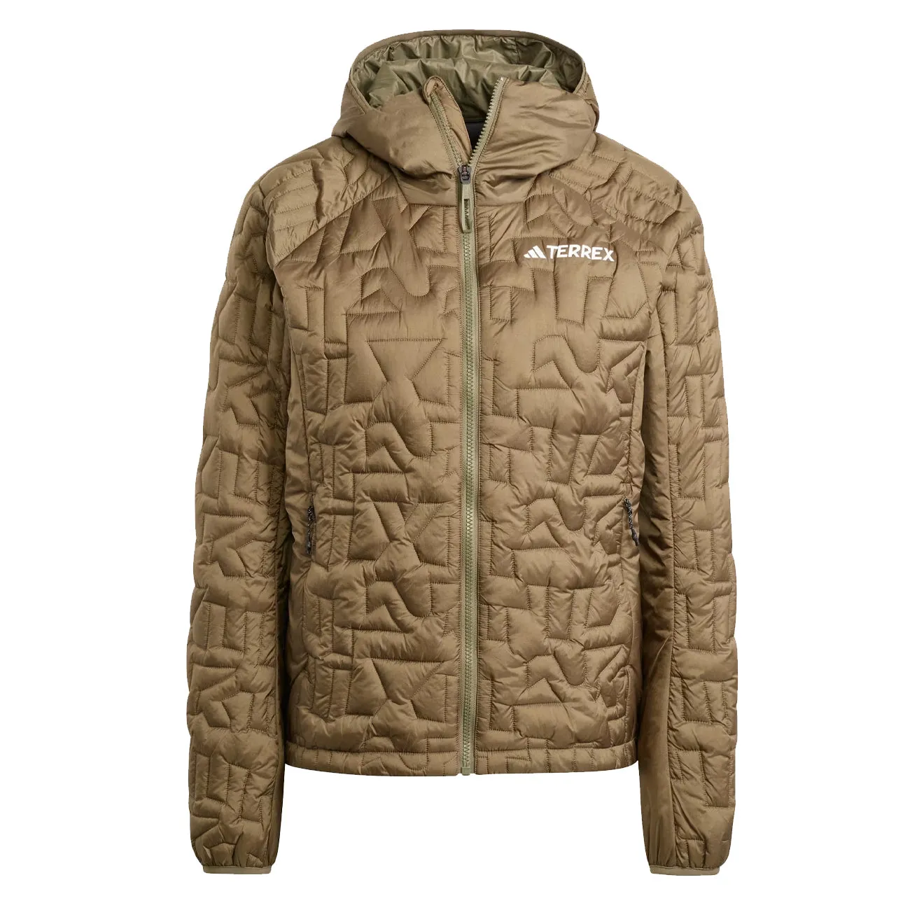 Adidas Terrex Damen Terrex Xperior Primaloft Daunen gefütterte Kapuzenjacke Oliv Strata