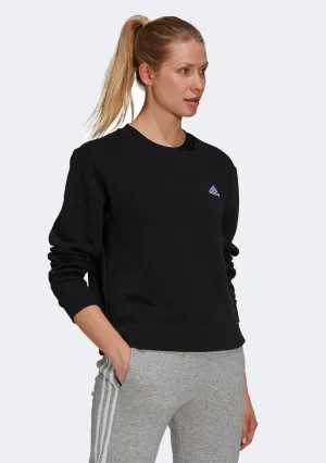Adidas Damen Essentials Sweatshirt mit kleinem Logo und Crop-Schnitt