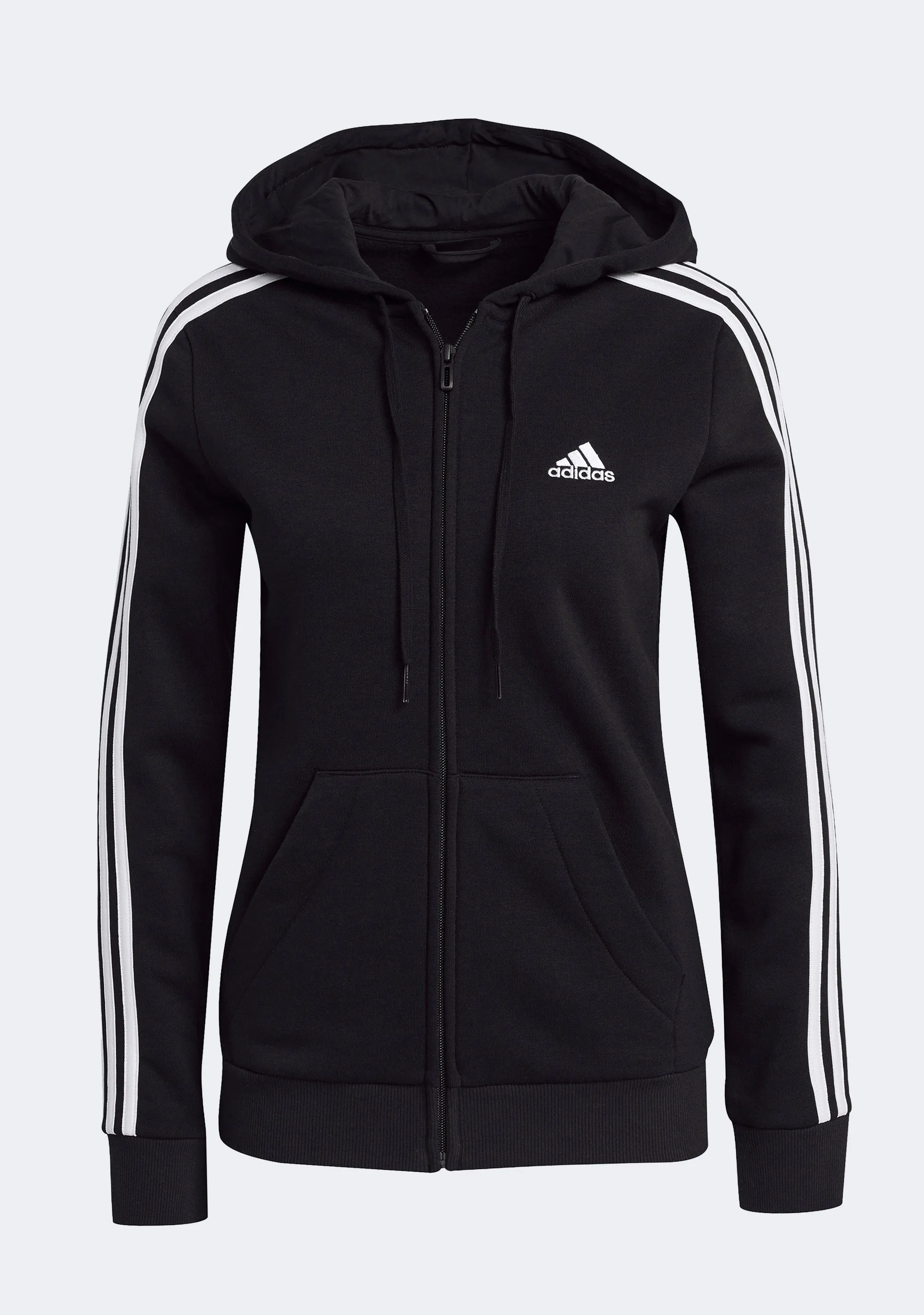 Adidas Damen Fleece 3-Streifen Reißverschluss Kapuzenpullover