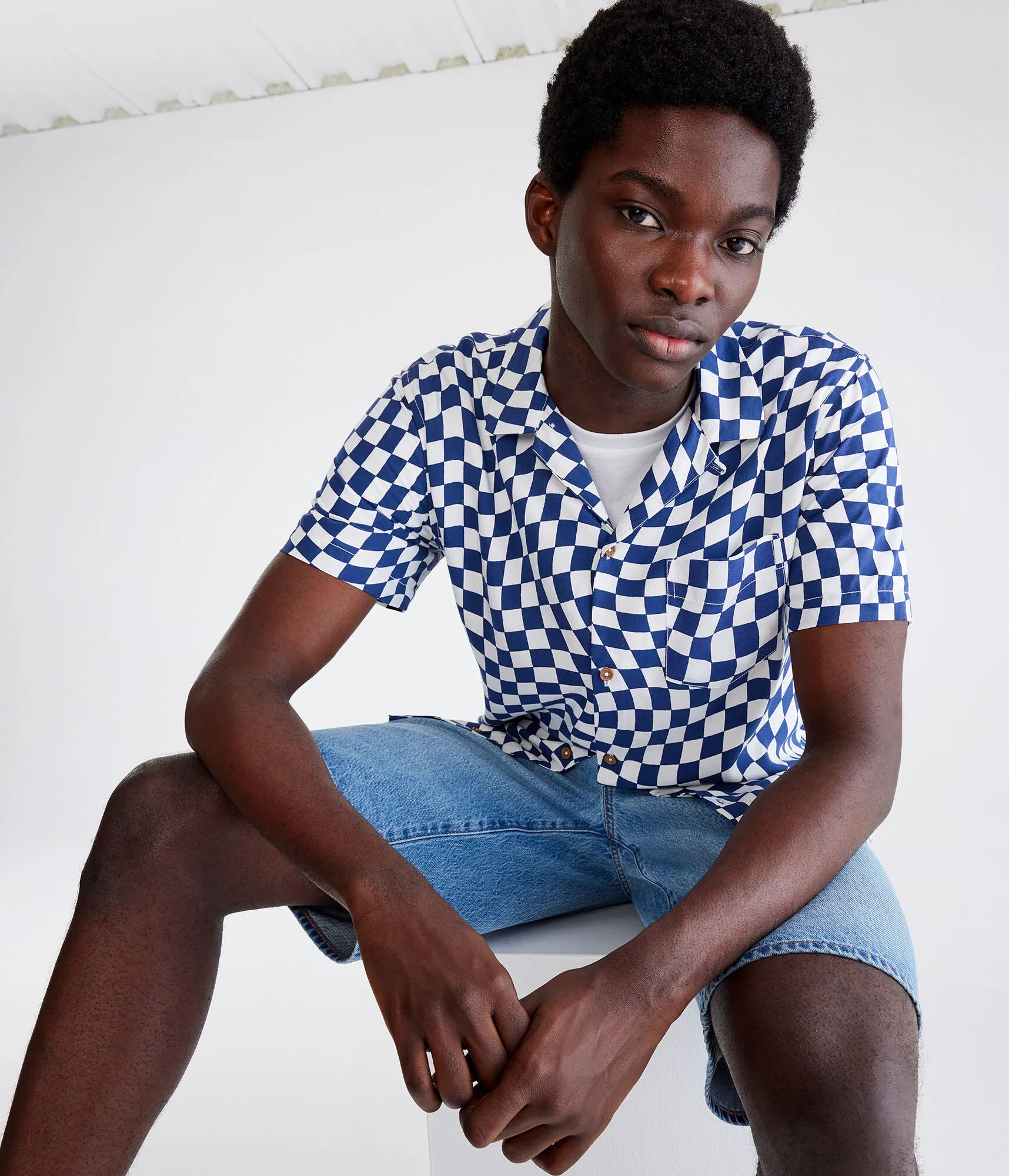 Aeropostale Herren Karo-Camp-Hemd - Marineblau - Größe M - Viskose - Teen-Mode & Bekleidung Indigo Ink Aeropostale