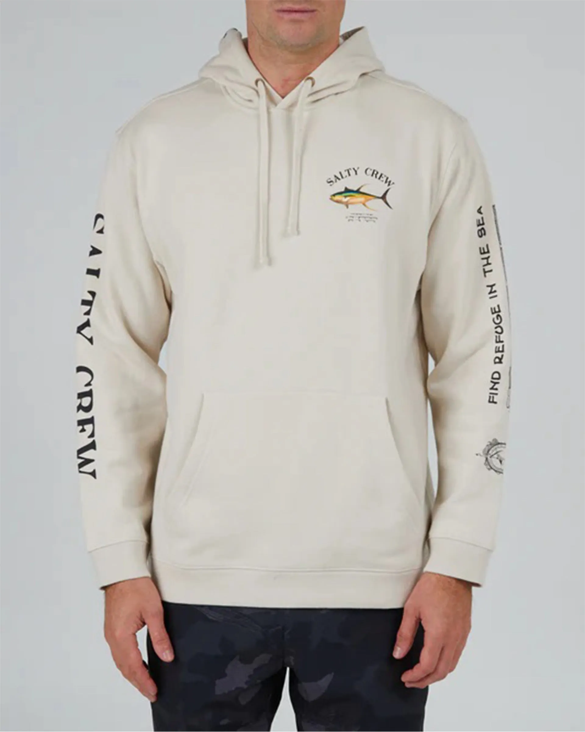 Ahi Mount P/O Kapuzenfleece - Knochen
