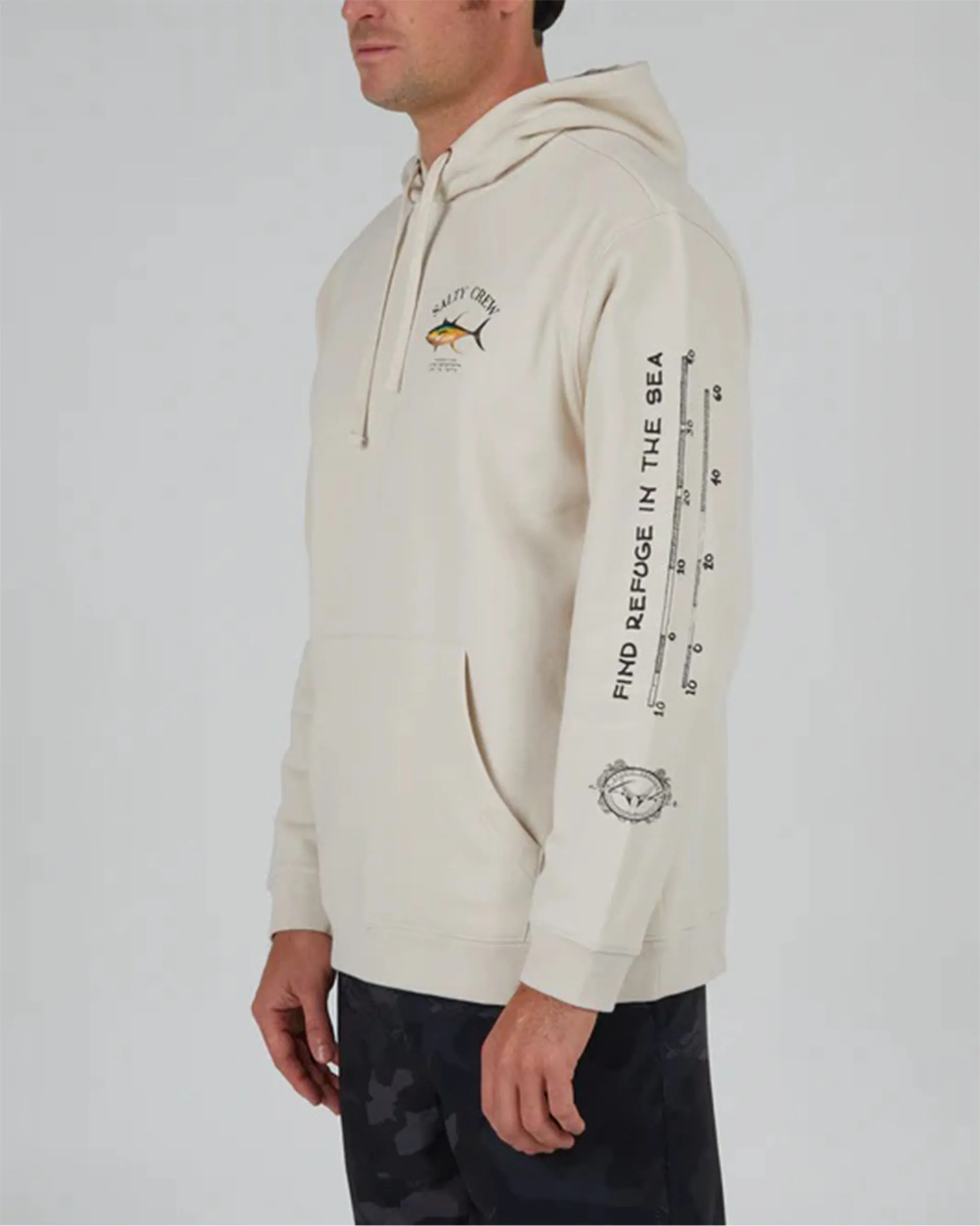 Ahi Mount P/O Kapuzenfleece - Knochen