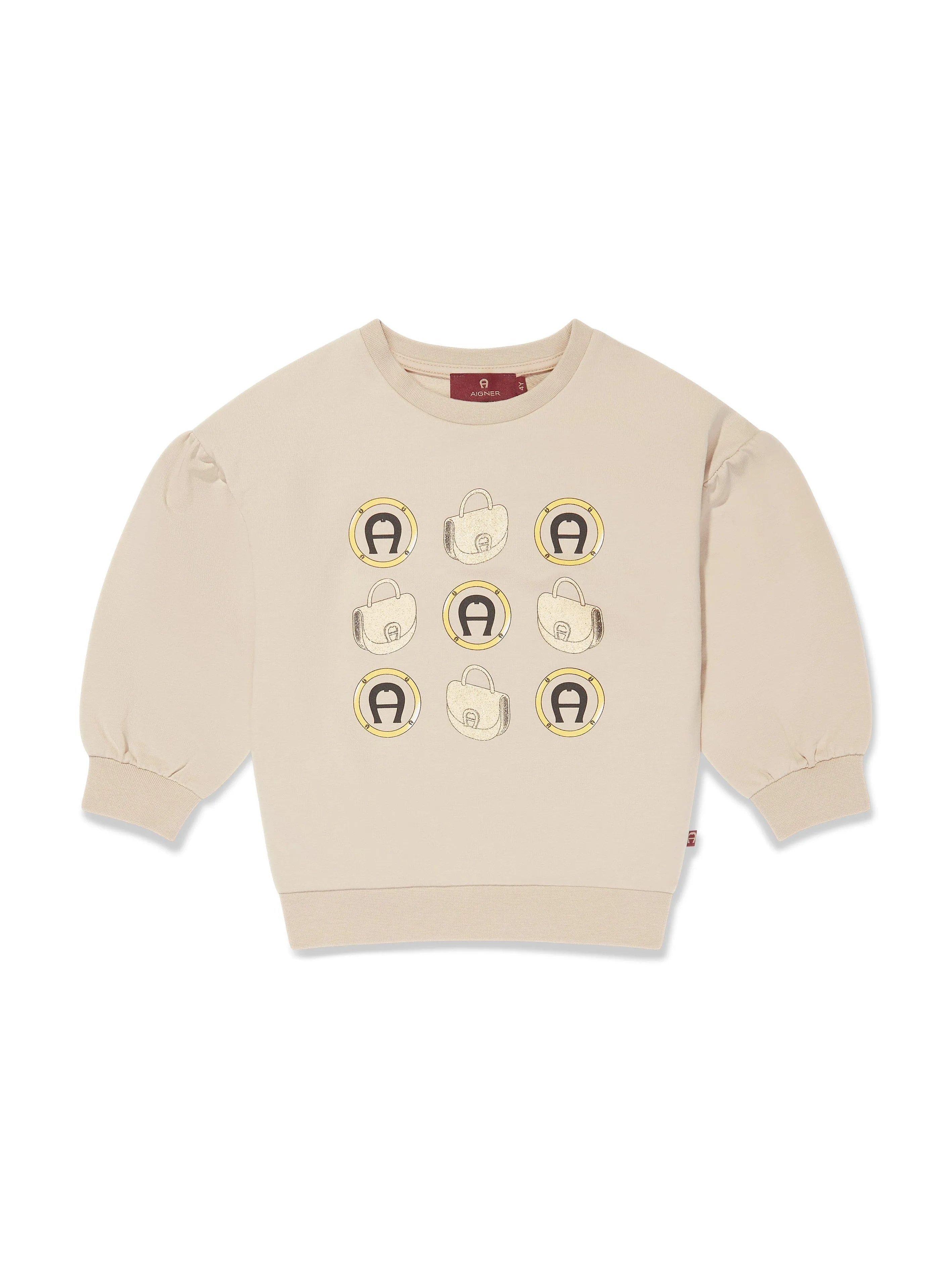 Aigner Mädchen Tasche Druck Logo Sweatshirt in Beige