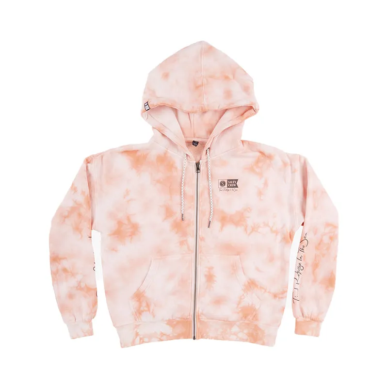 Alpha Zip Hoody - Pfirsichfarbenes Tie-Dye