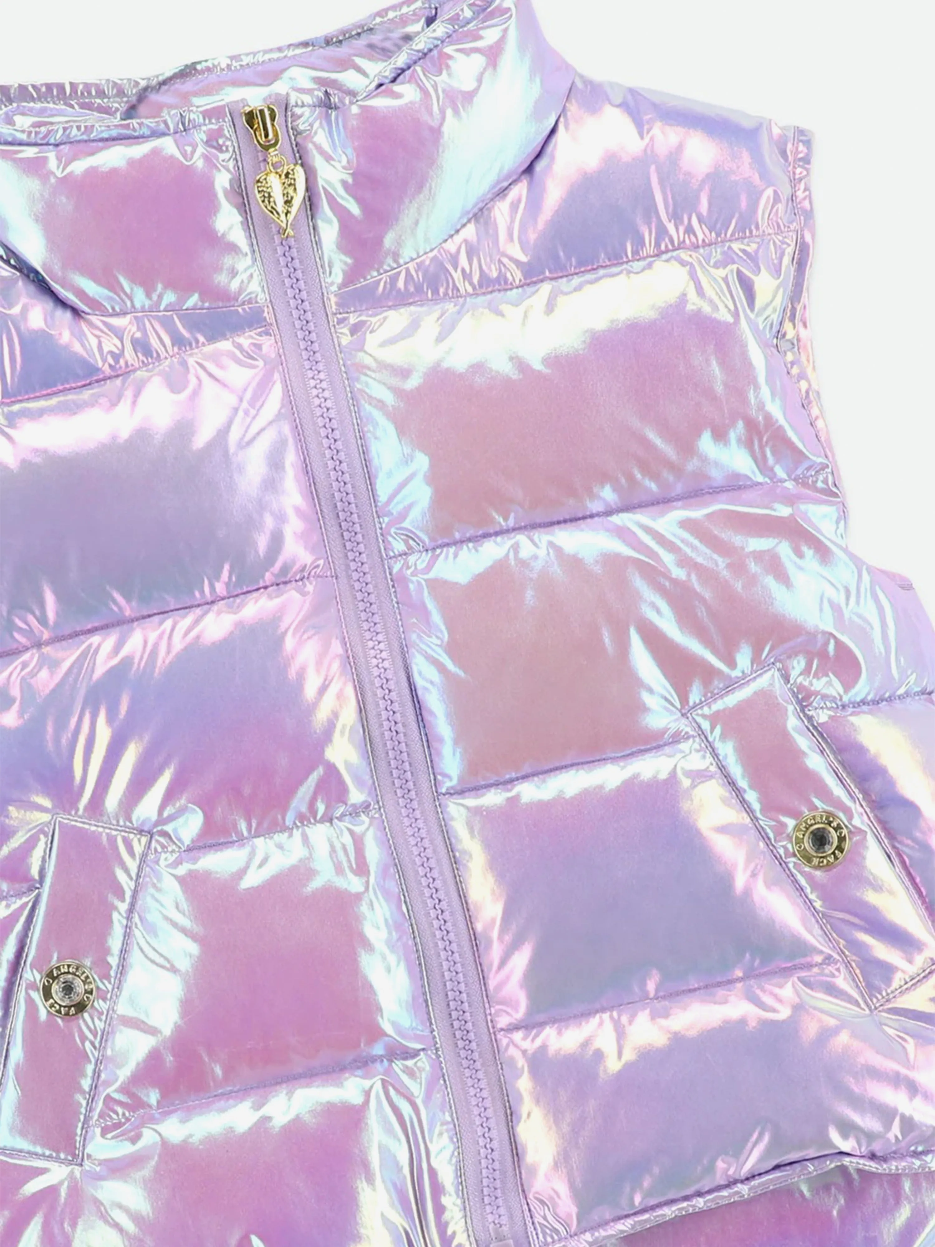 Engelsgesicht Mädchen Tilda Schillerndes Gilet in Rosa