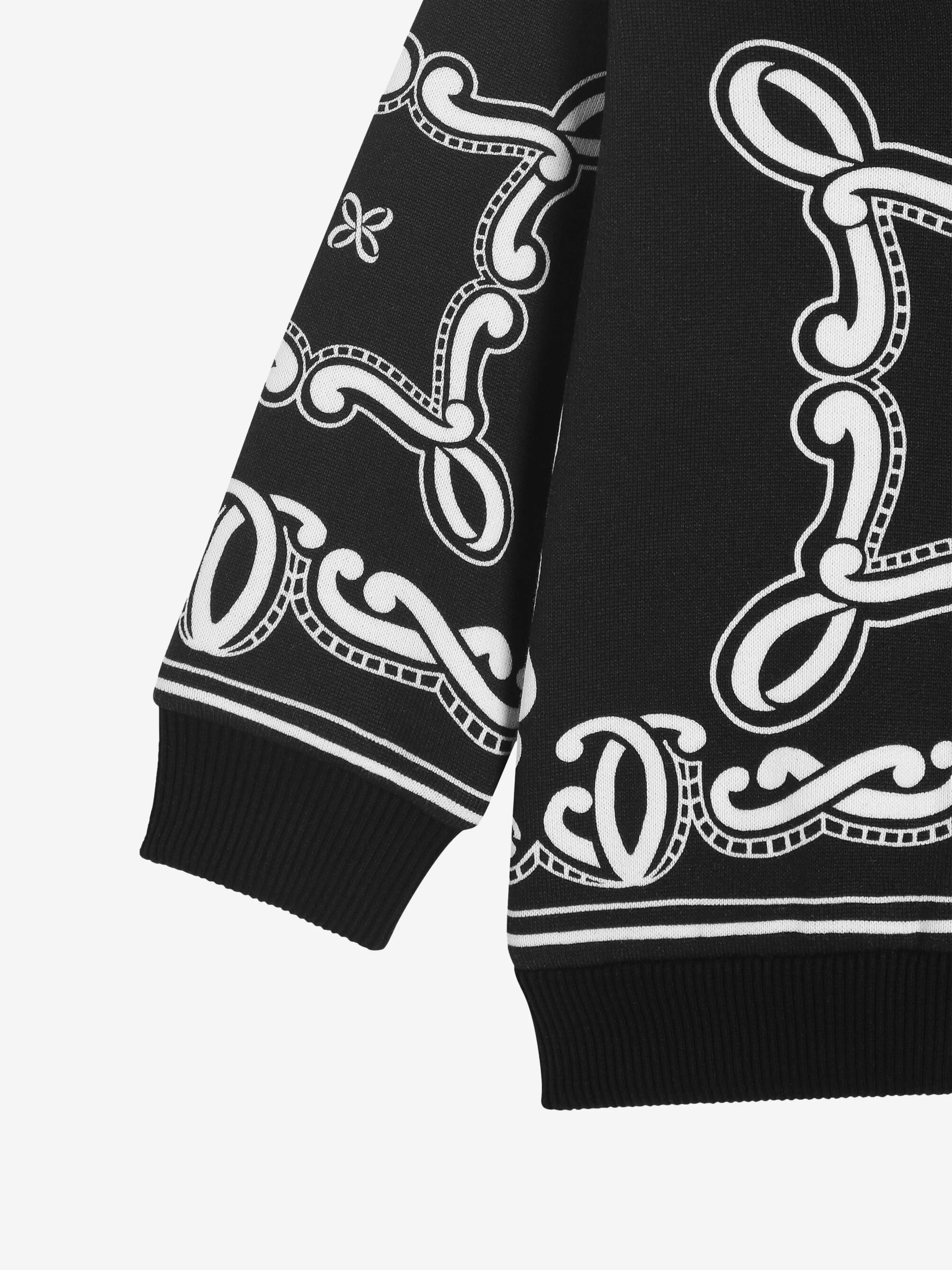 Baby Boys Bandana Print Reißverschluss-Oberteil in Schwarz