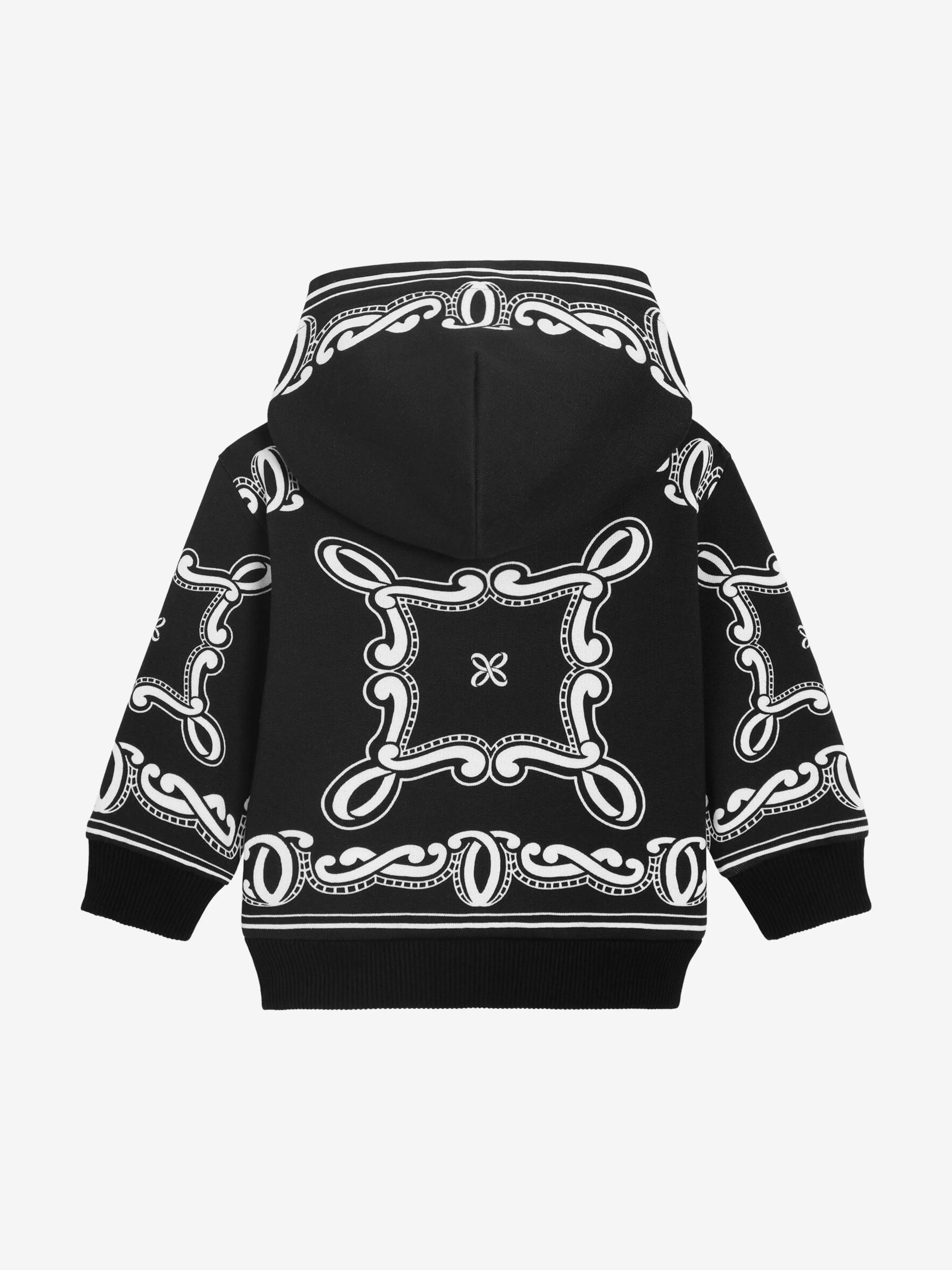 Baby Boys Bandana Print Reißverschluss-Oberteil in Schwarz