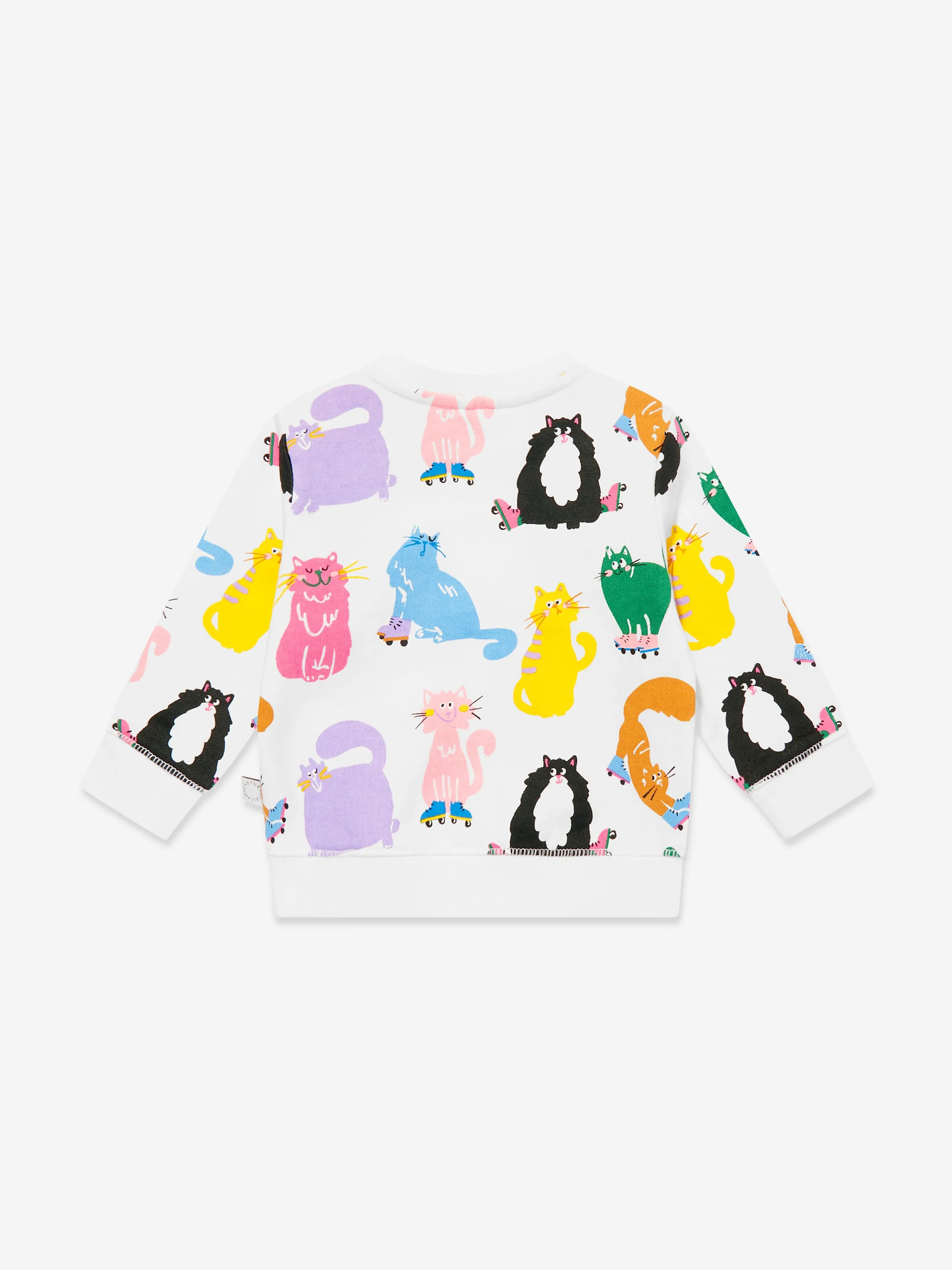 Baby Girls Katzenprint-Sweatshirt in Elfenbein