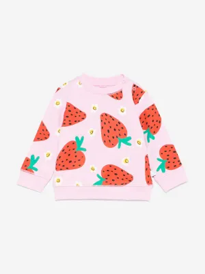 Rosa Erdbeer-Pullover für Baby-Mädchen