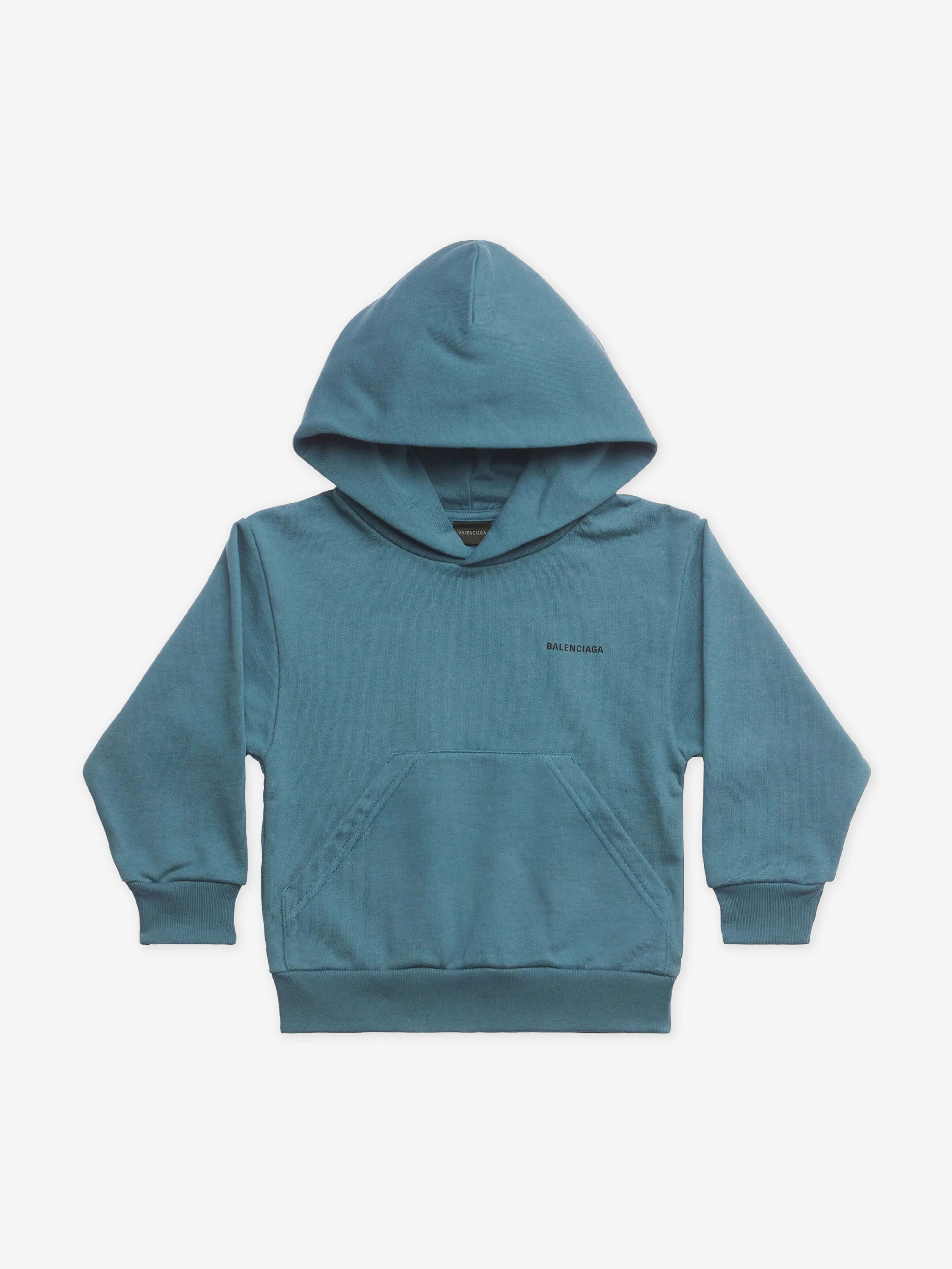 Balenciaga Kids Logo Hoodie in Petrol