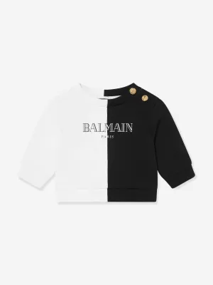 Balmain Baby Farbblock-Sweatshirt in Weiß