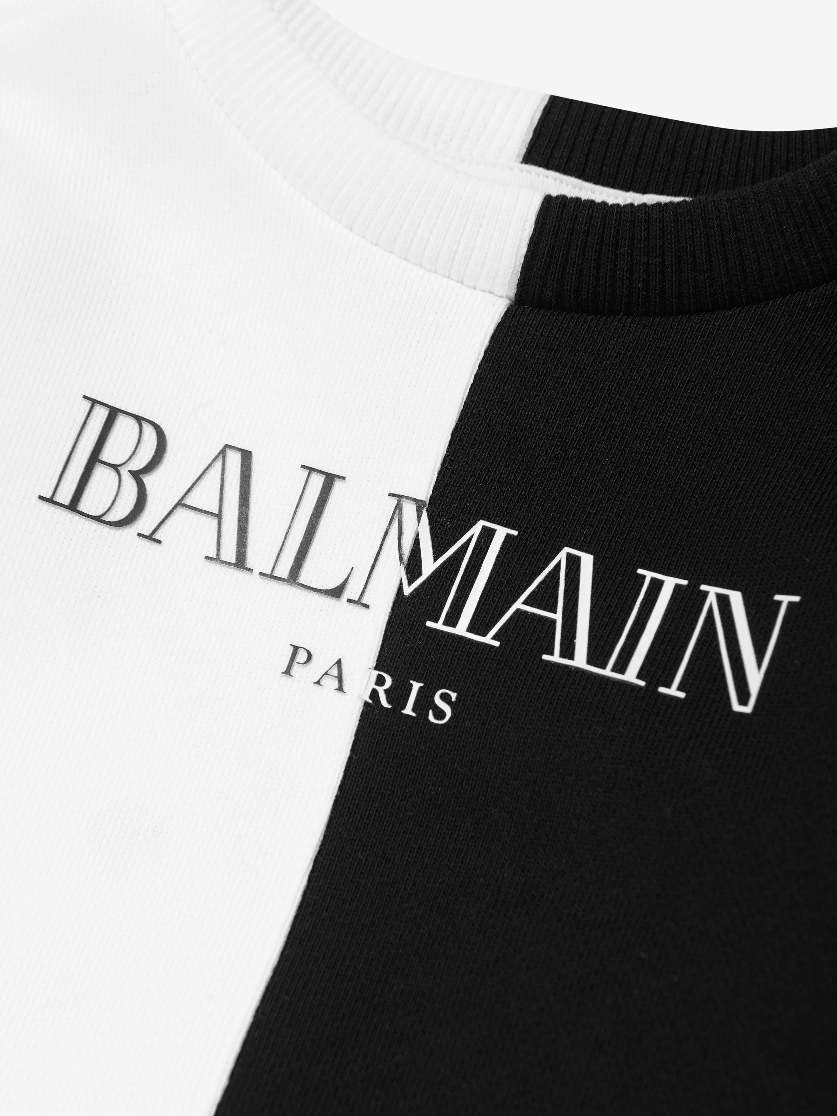 Balmain Baby Farbblock-Sweatshirt in Weiß