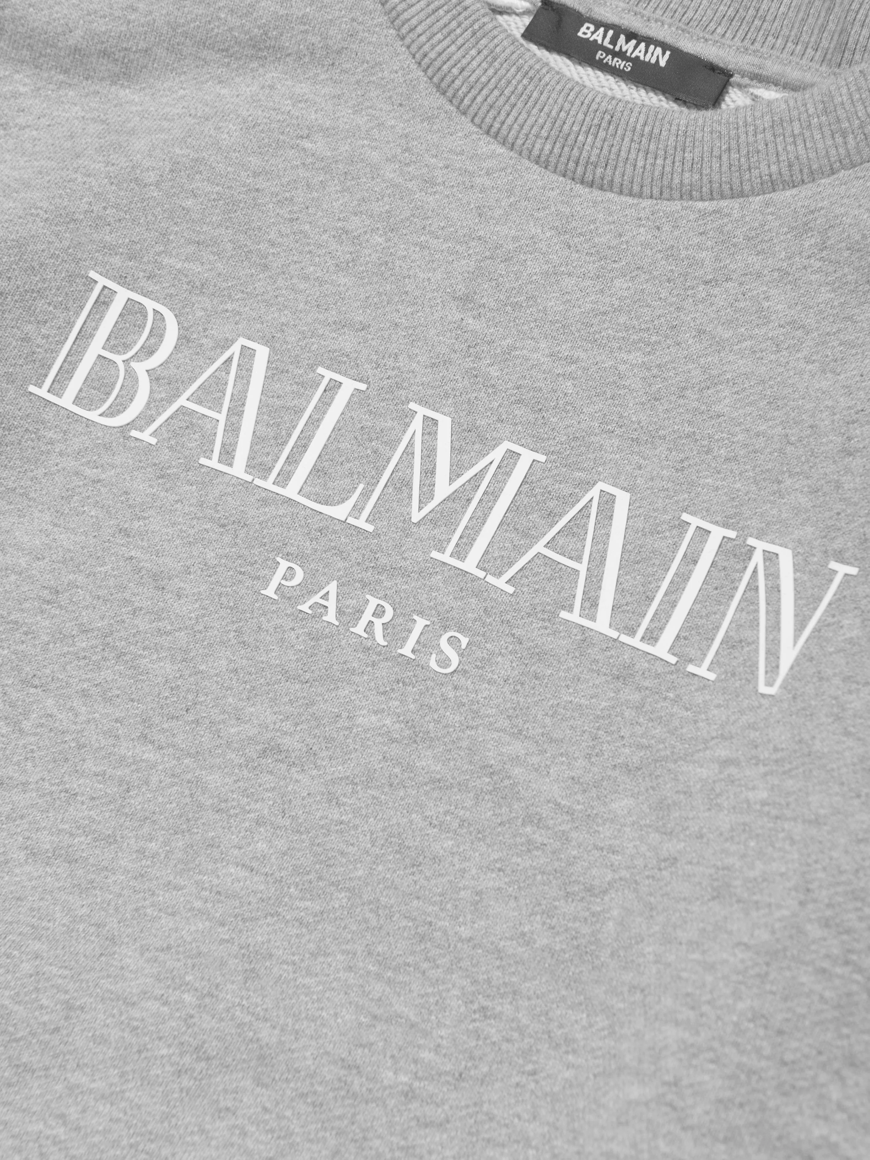 Balmain Boys Logo Sweatshirt in Grau