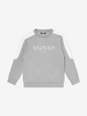 Balmain Boys Logo Sweatshirt in Grau