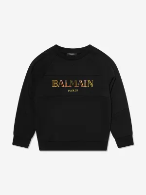 Balmain Kids Logo-Sweatshirt in Schwarz