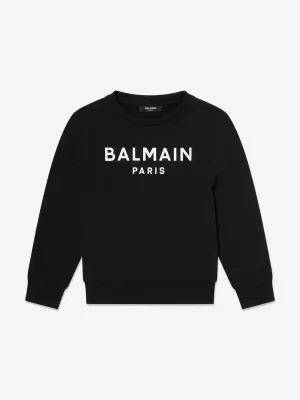 Balmain Kids Logo-Sweatshirt in Schwarz