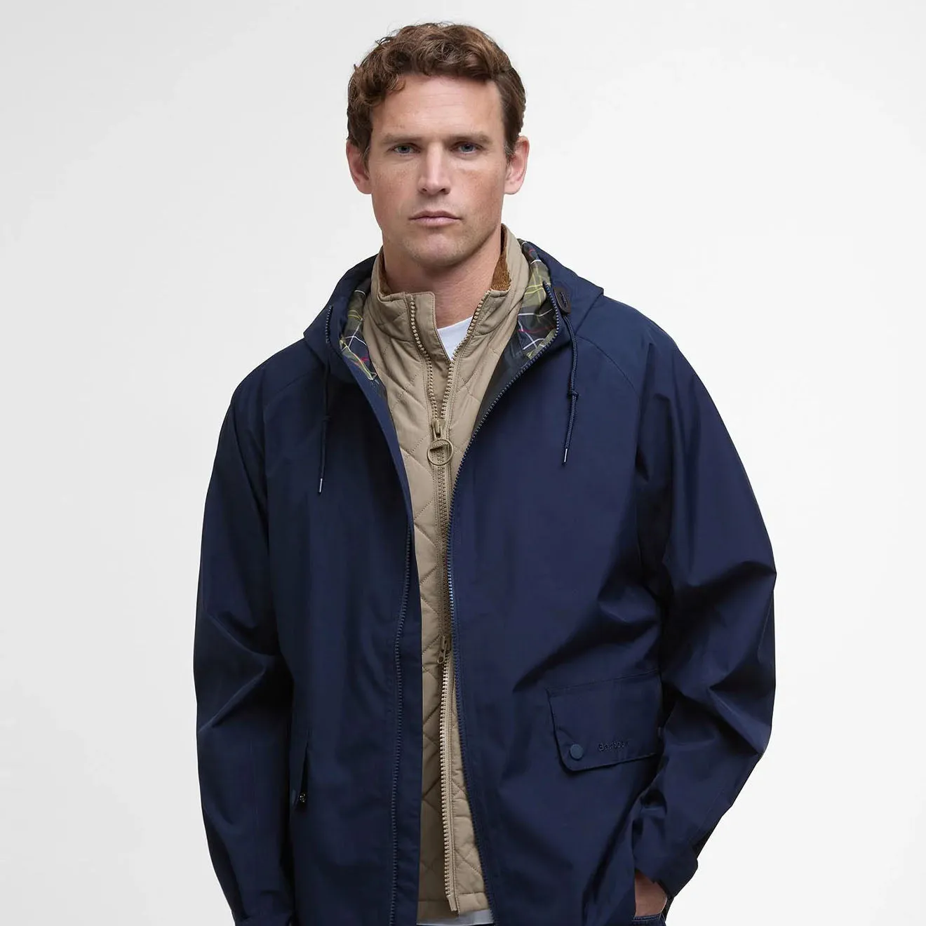 Barbour Trover wasserdichte Jacke Marineblau