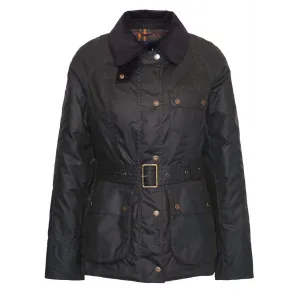 Barbour Damen Solway Reißverschluss-Wachsjacke Olive / Klassisch
