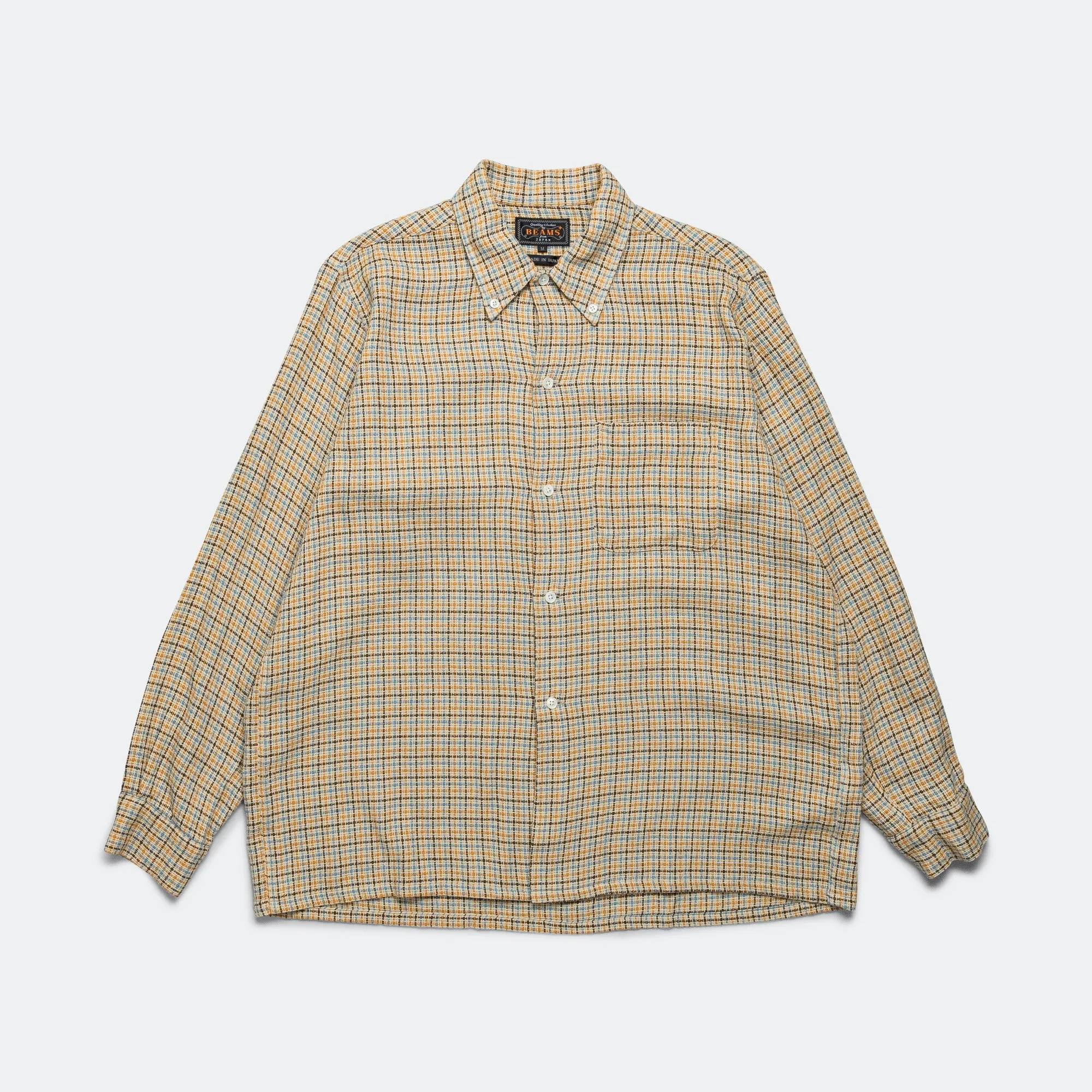 Beams Clothing Offenes B.D. Gunclub Mesh-Hemd - Beige