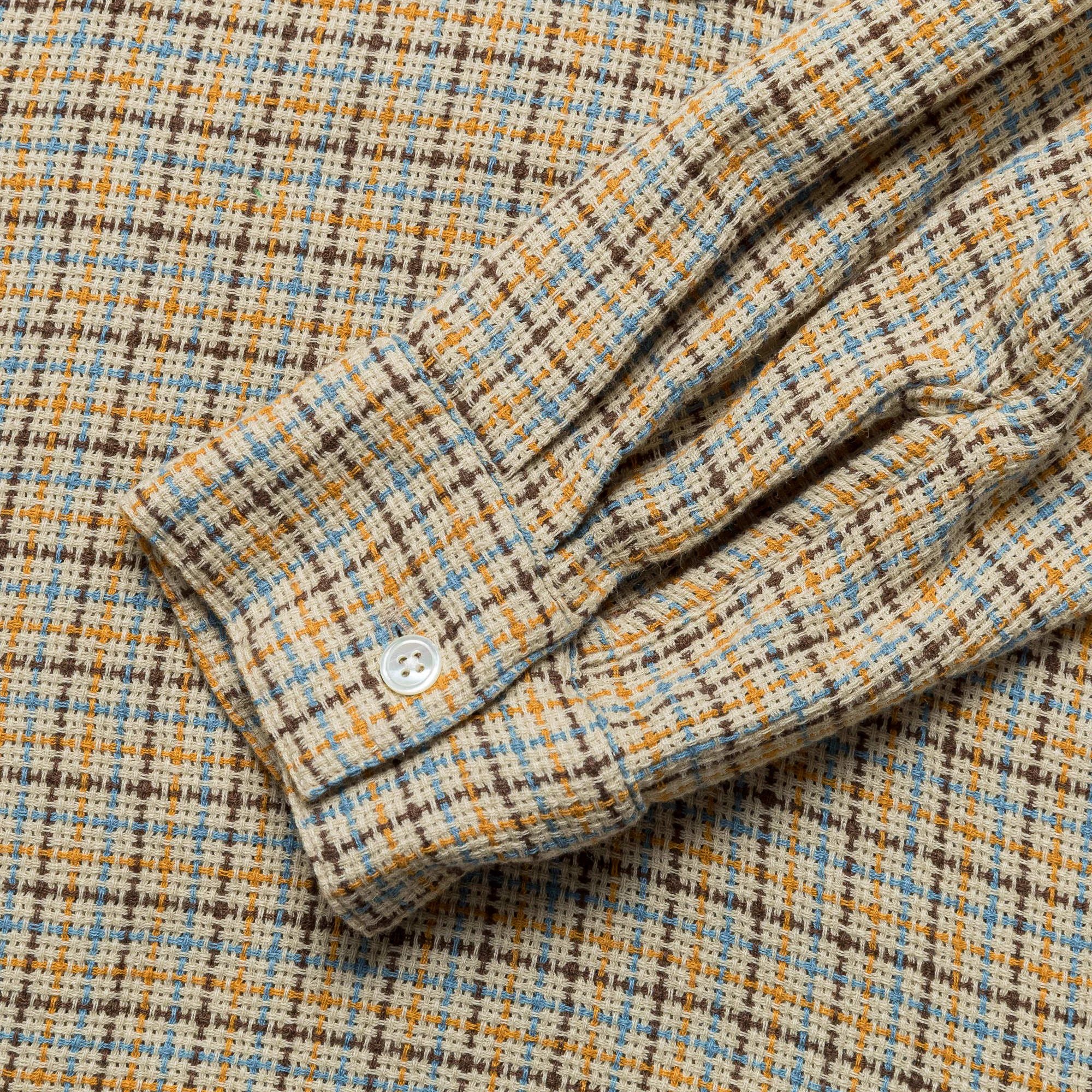 Beams Clothing Offenes B.D. Gunclub Mesh-Hemd - Beige