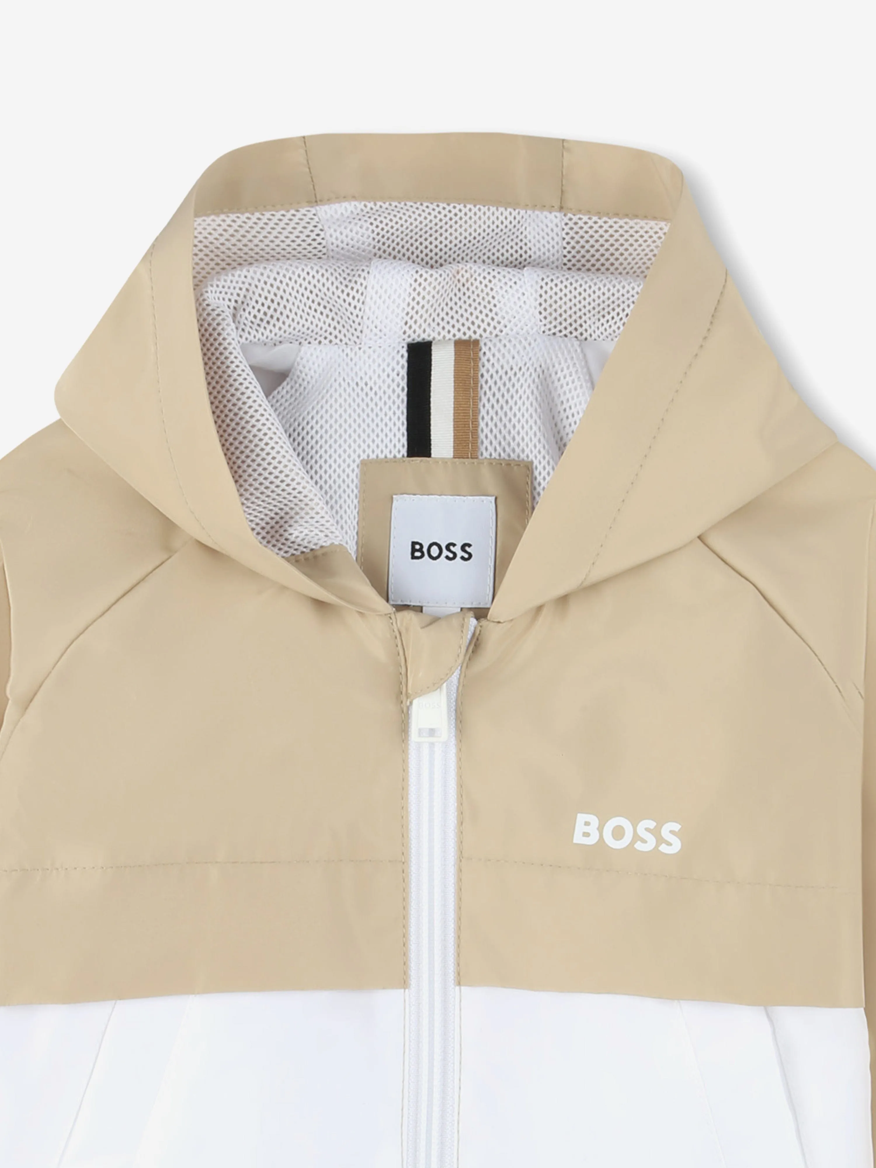 BOSS Baby Jungen Kapuzen-Windjacke in Beige