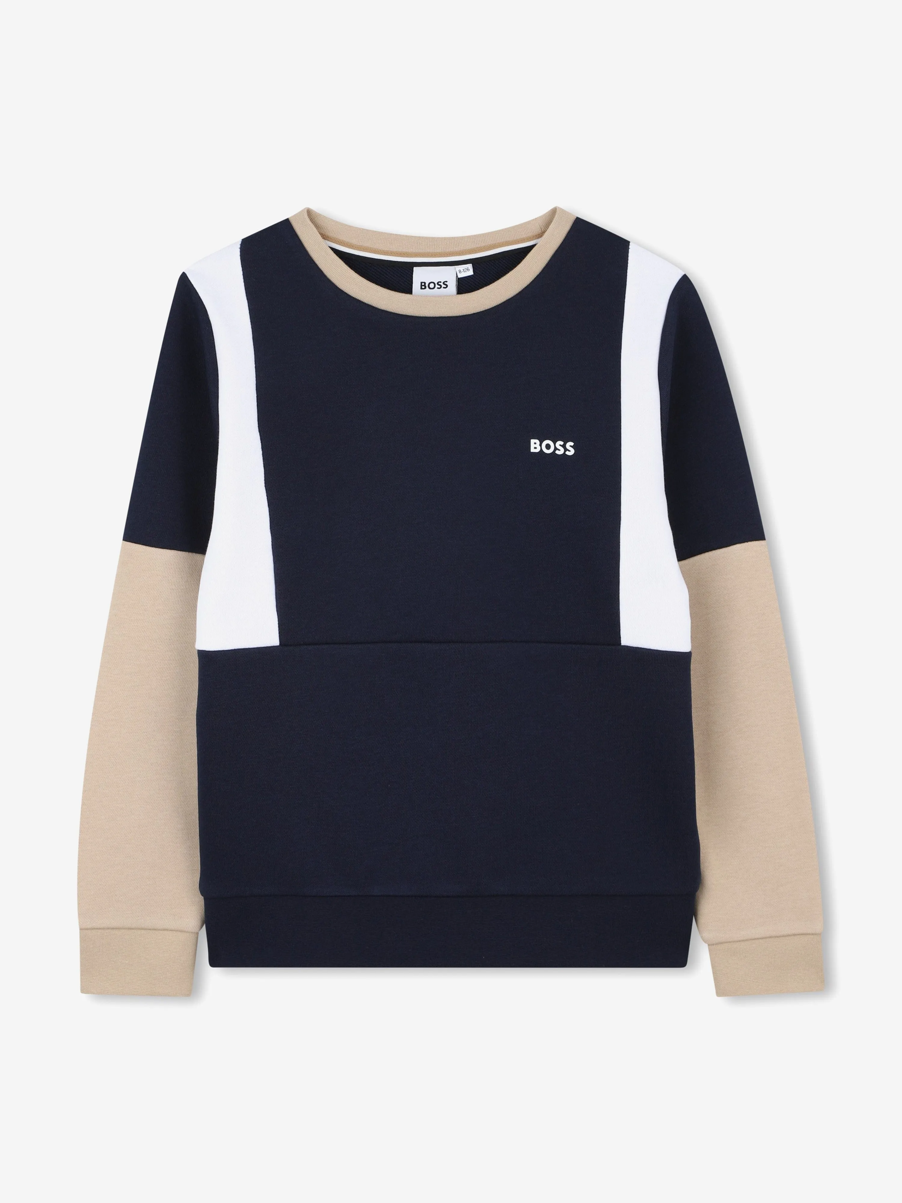 BOSS Boys Kontrast Sweatshirt in Marineblau