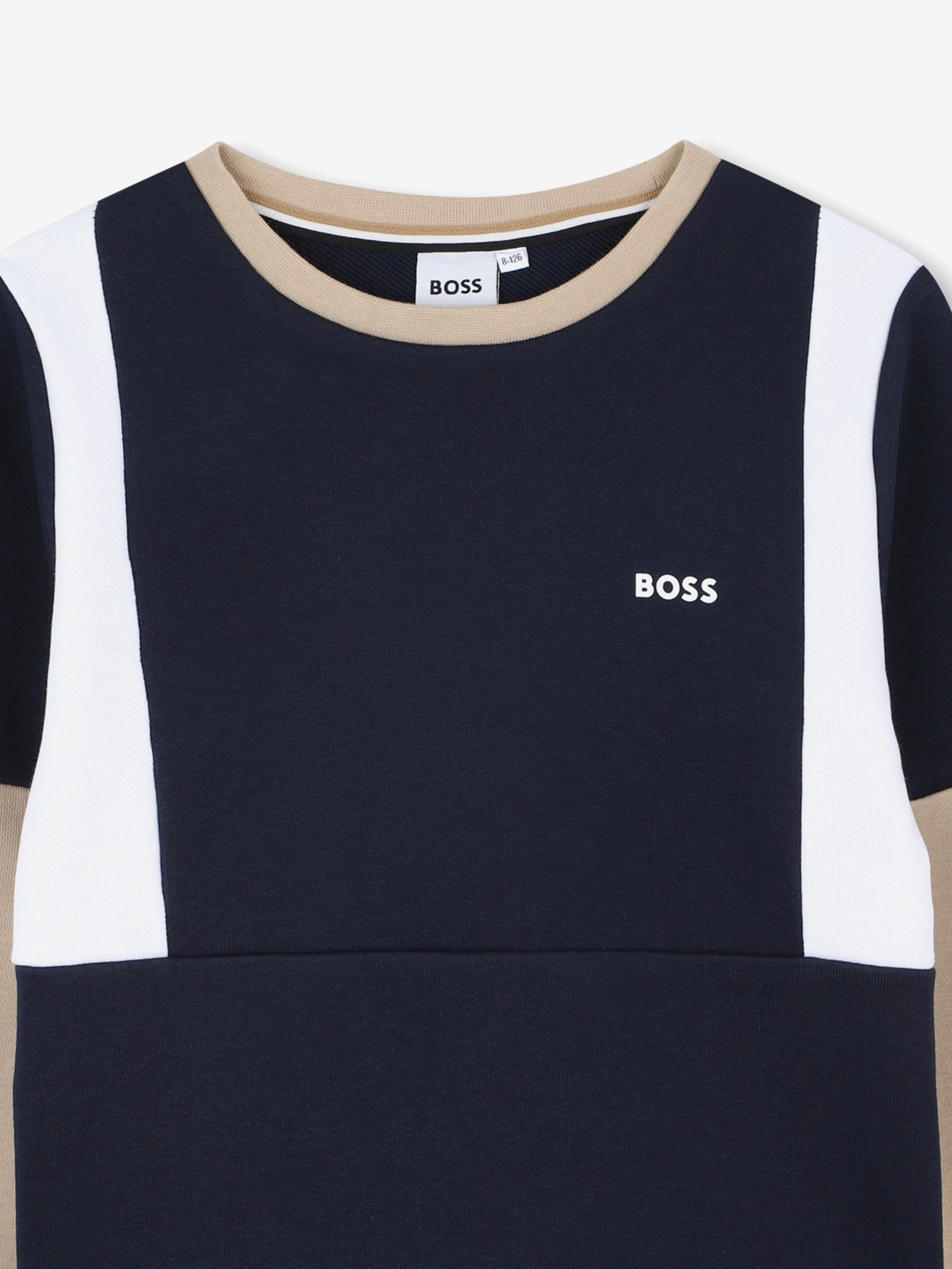 BOSS Boys Kontrast Sweatshirt in Marineblau