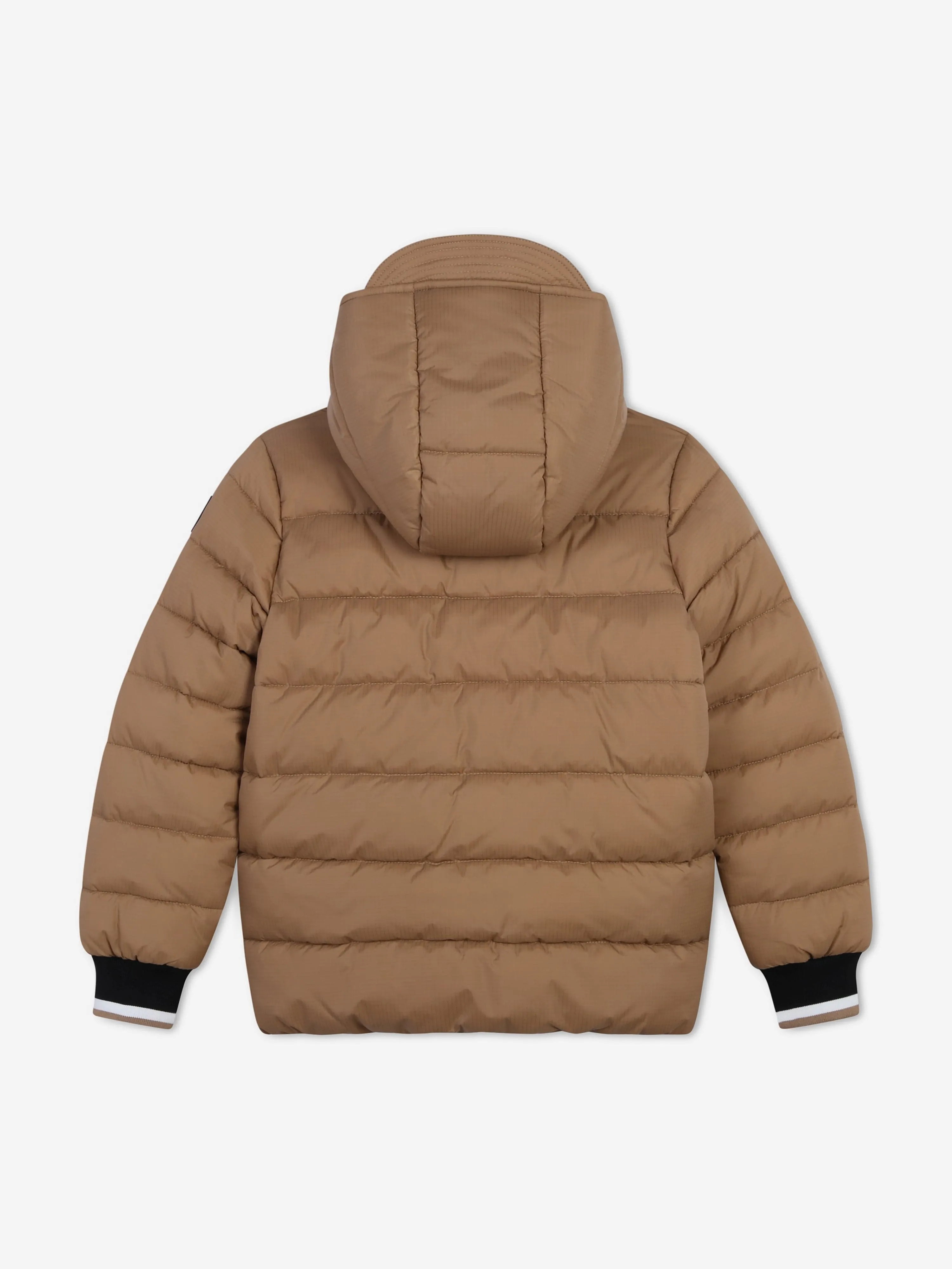 BOSS Boys Logo Steppjacke in Braun