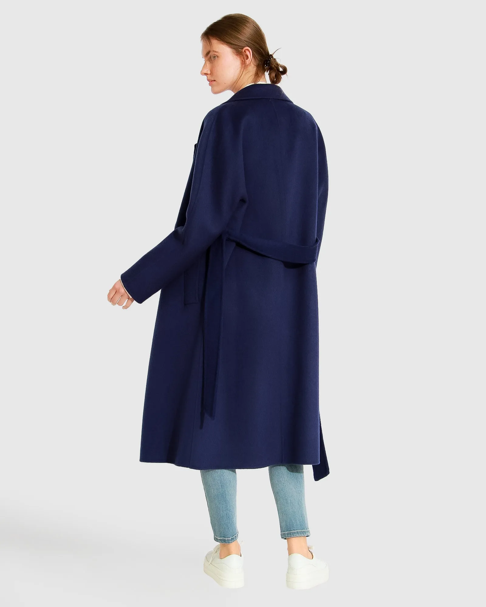 Boss Girl Doppelreihiger gefütterter Wollmantel - Mitternachtsblau