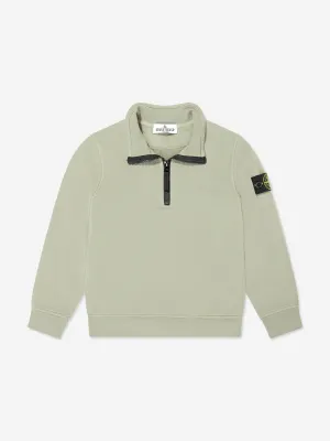 Jungen Halbzip-Pullover in Grün