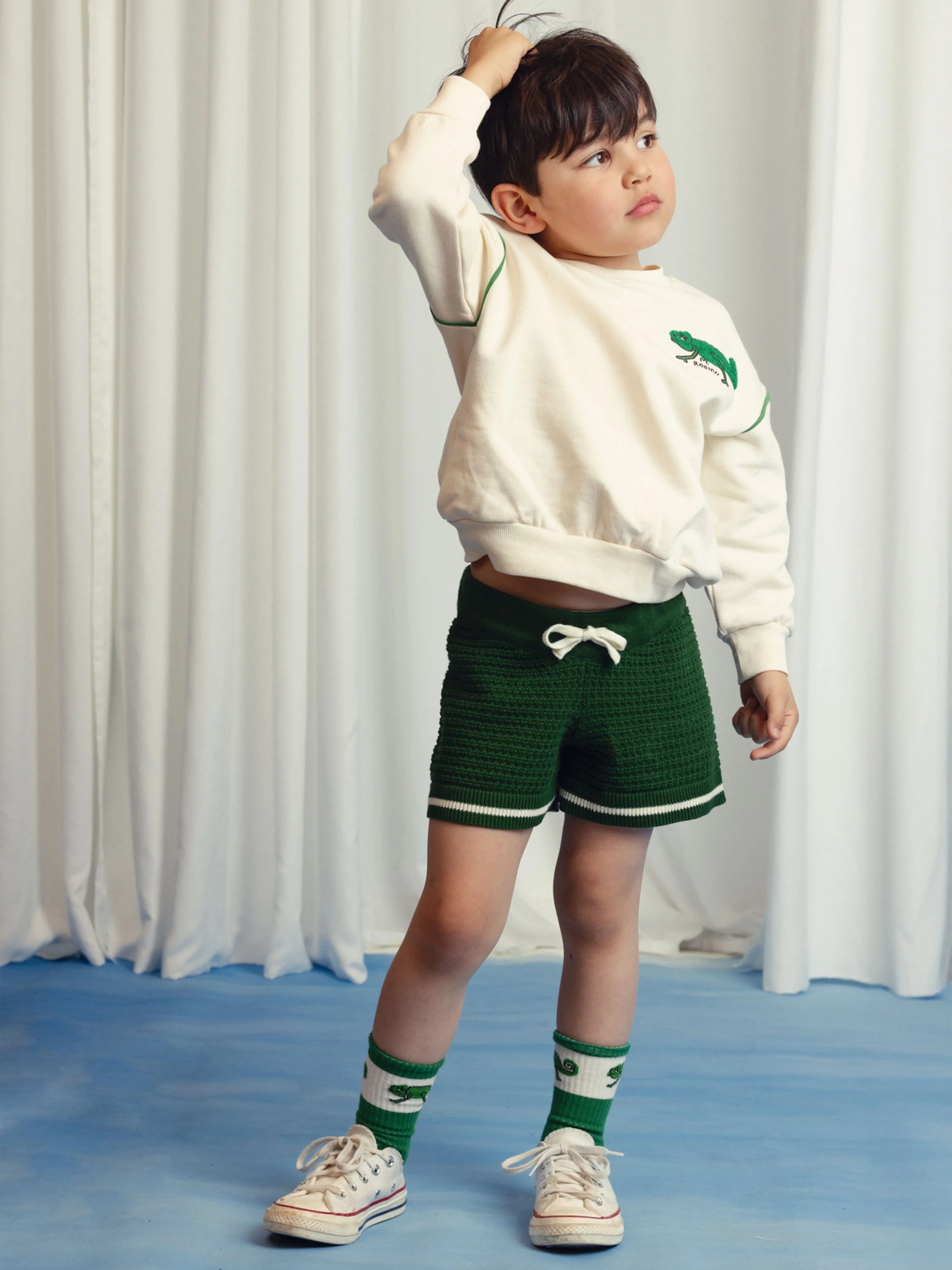 Jungen Eidechsen Chenille Sweatshirt in Elfenbein