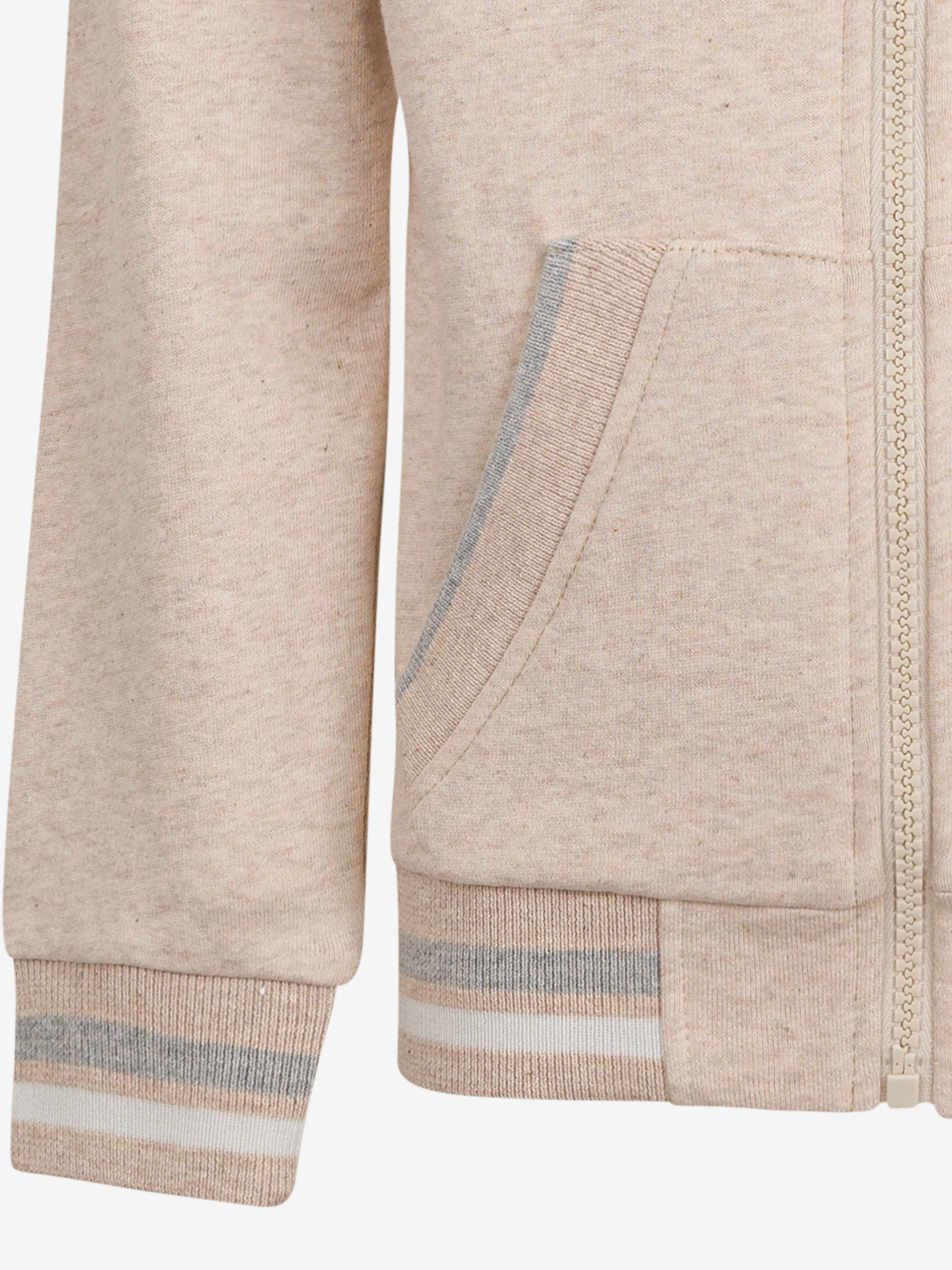 Jungen Logo Reißverschluss-Pullover in Beige