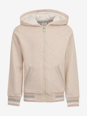 Jungen Logo Reißverschluss-Pullover in Beige