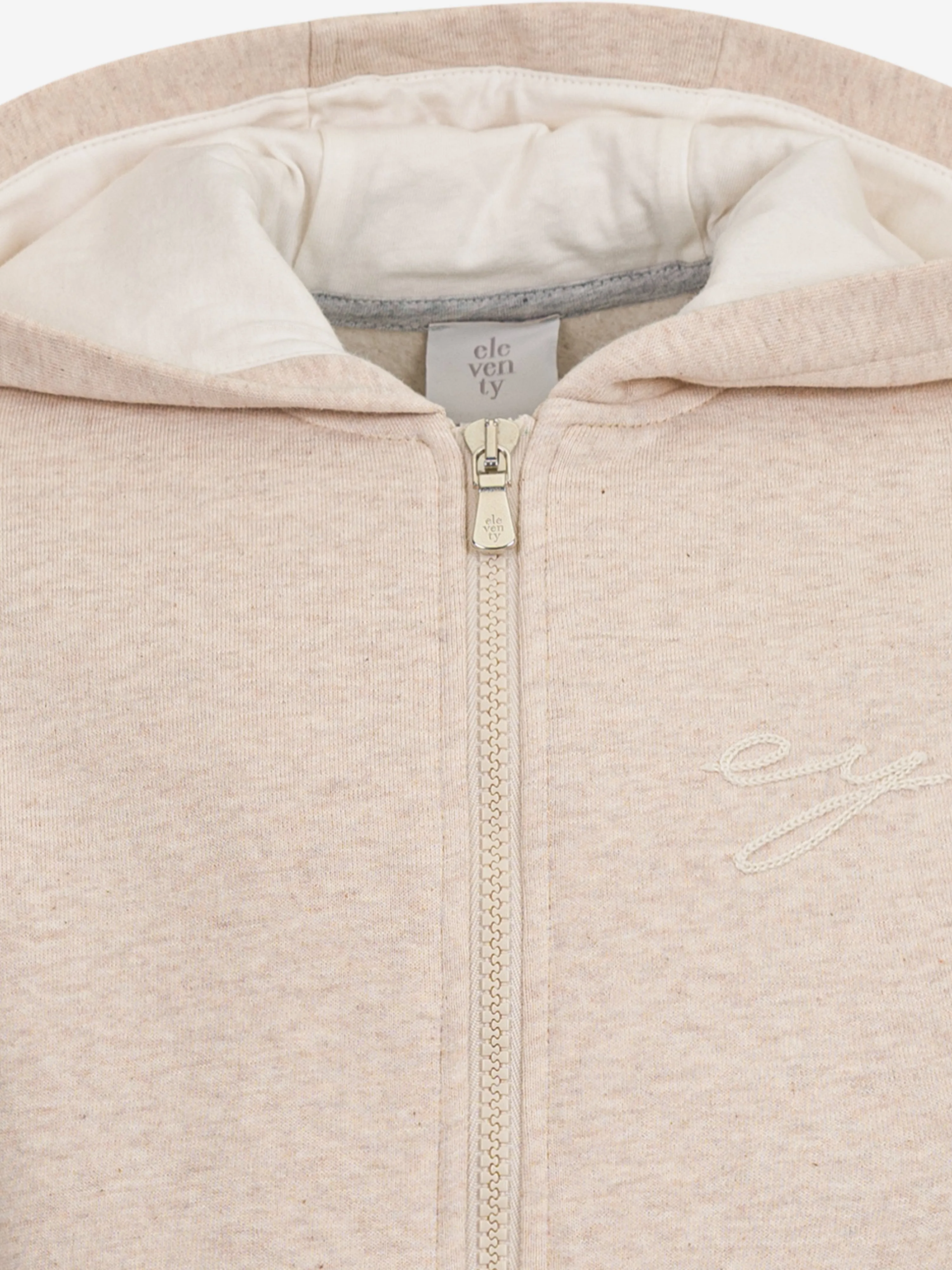 Jungen Logo Reißverschluss-Pullover in Beige