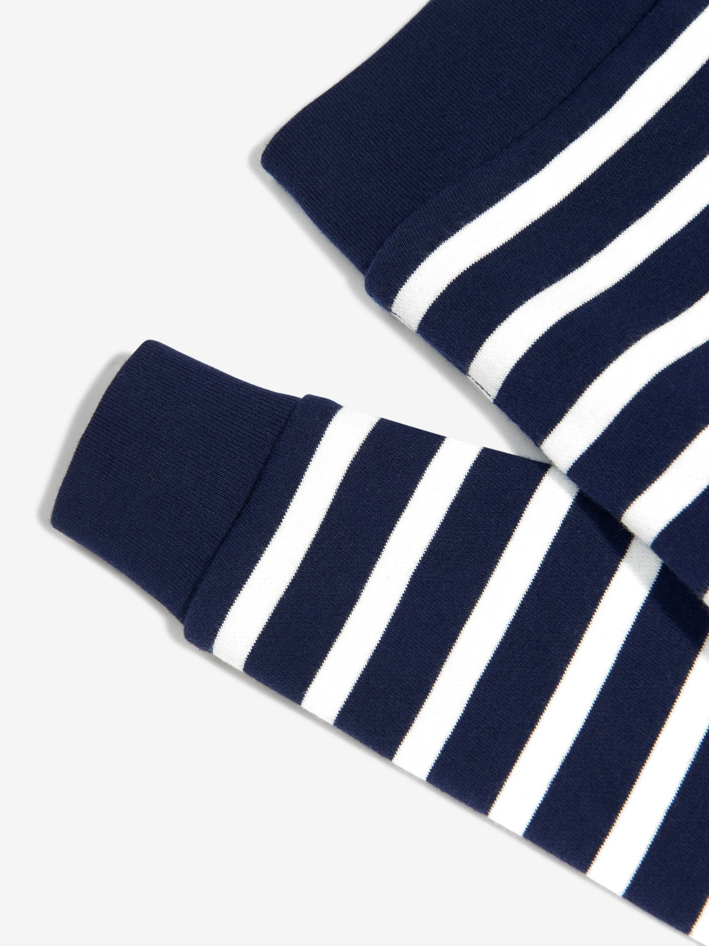 Gestreiftes Halbzip-Pullover für Jungen in Marineblau