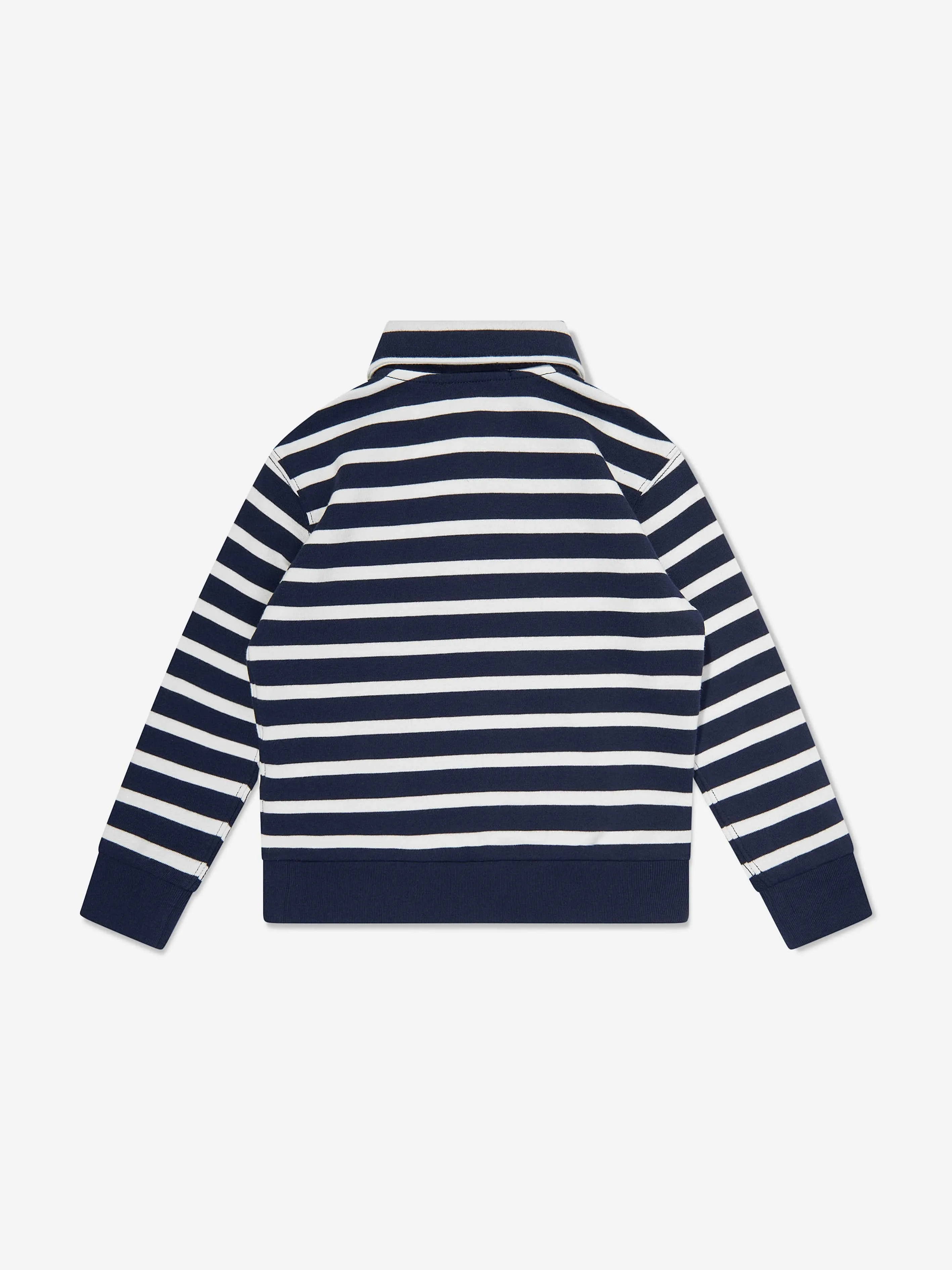 Gestreiftes Halbzip-Pullover für Jungen in Marineblau