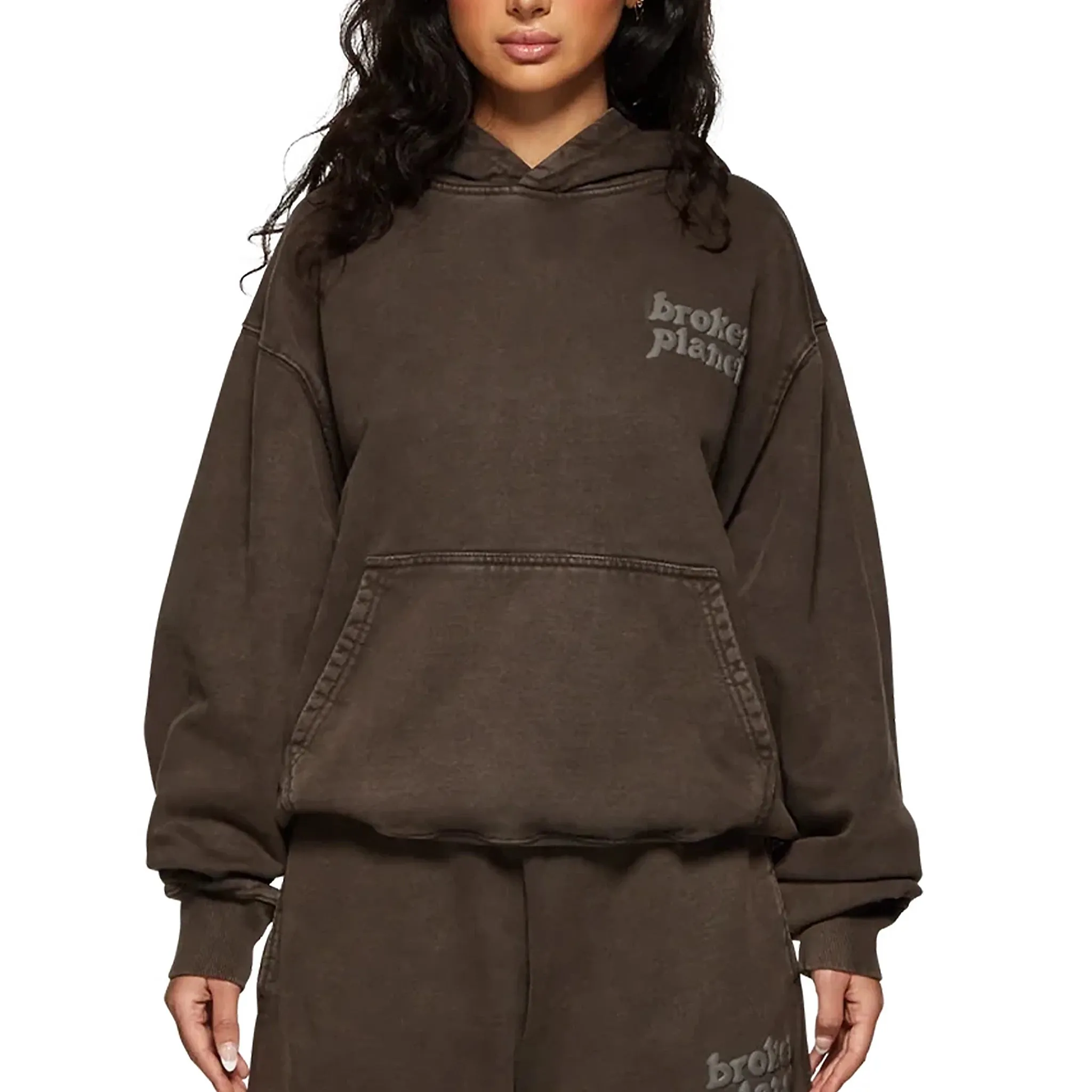 Broken Planet Basics Gewaschene Mokka Kapuzenpullover Broken Planet Kleidung