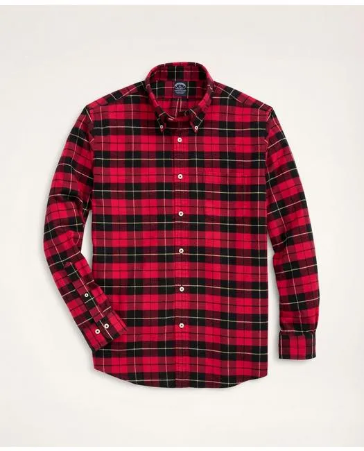 Brooks Brothers Herren Übergrößen Portugiesisches Flanellhemd Rot/Schwarz Brooks Brothers