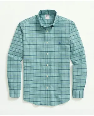 Brooks Brothers Herren Stretch Bügelfrei Oxford Hemd mit Button-Down Kragen Grün Brooks Brothers