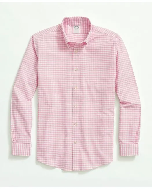 Brooks Brothers Herren Hemd mit Knöpfen am Kragen, Stretch, Bügelfrei, Rosa Brooks Brothers