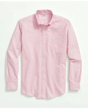 Brooks Brothers Herren Hemd mit Knöpfen am Kragen, Stretch, Bügelfrei, Rosa Brooks Brothers