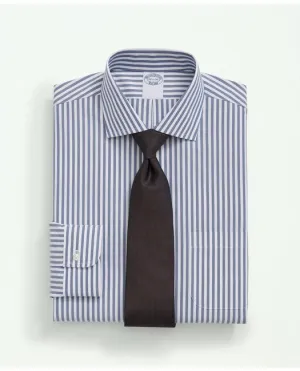 Brooks Brothers Herren Stretch Supima-Baumwolle Bügelfrei Popeline Englischer Spreizkragen Mittelblau Brooks Brothers