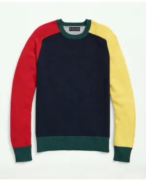 Brooks Brothers Herren Supima Rundhals-Farbblock-Sweater Navy Brooks Brothers