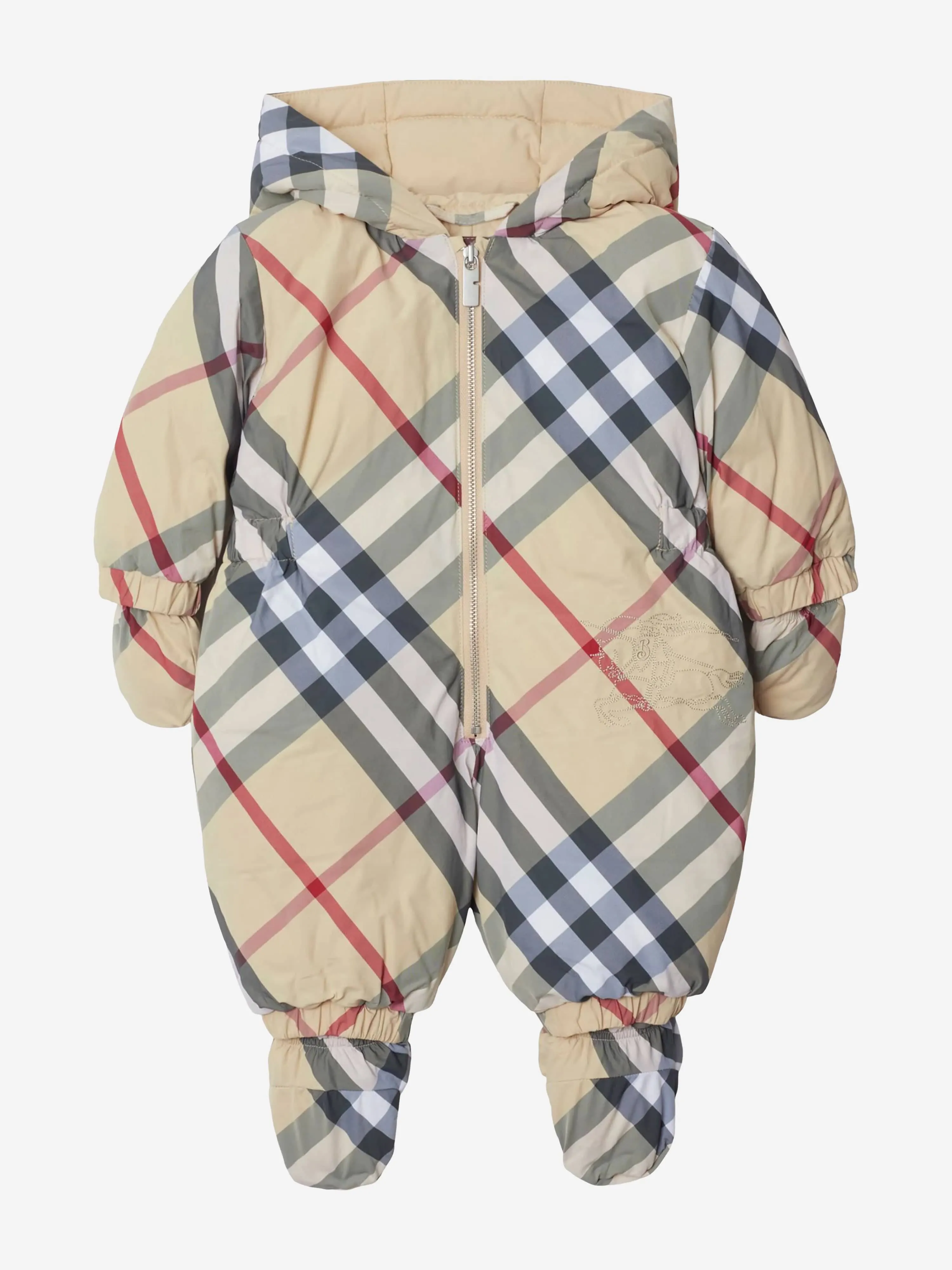 Burberry Baby Robson Check Schneeanzug in Beige