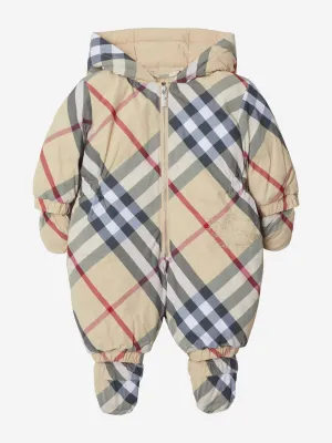 Burberry Baby Robson Check Schneeanzug in Beige