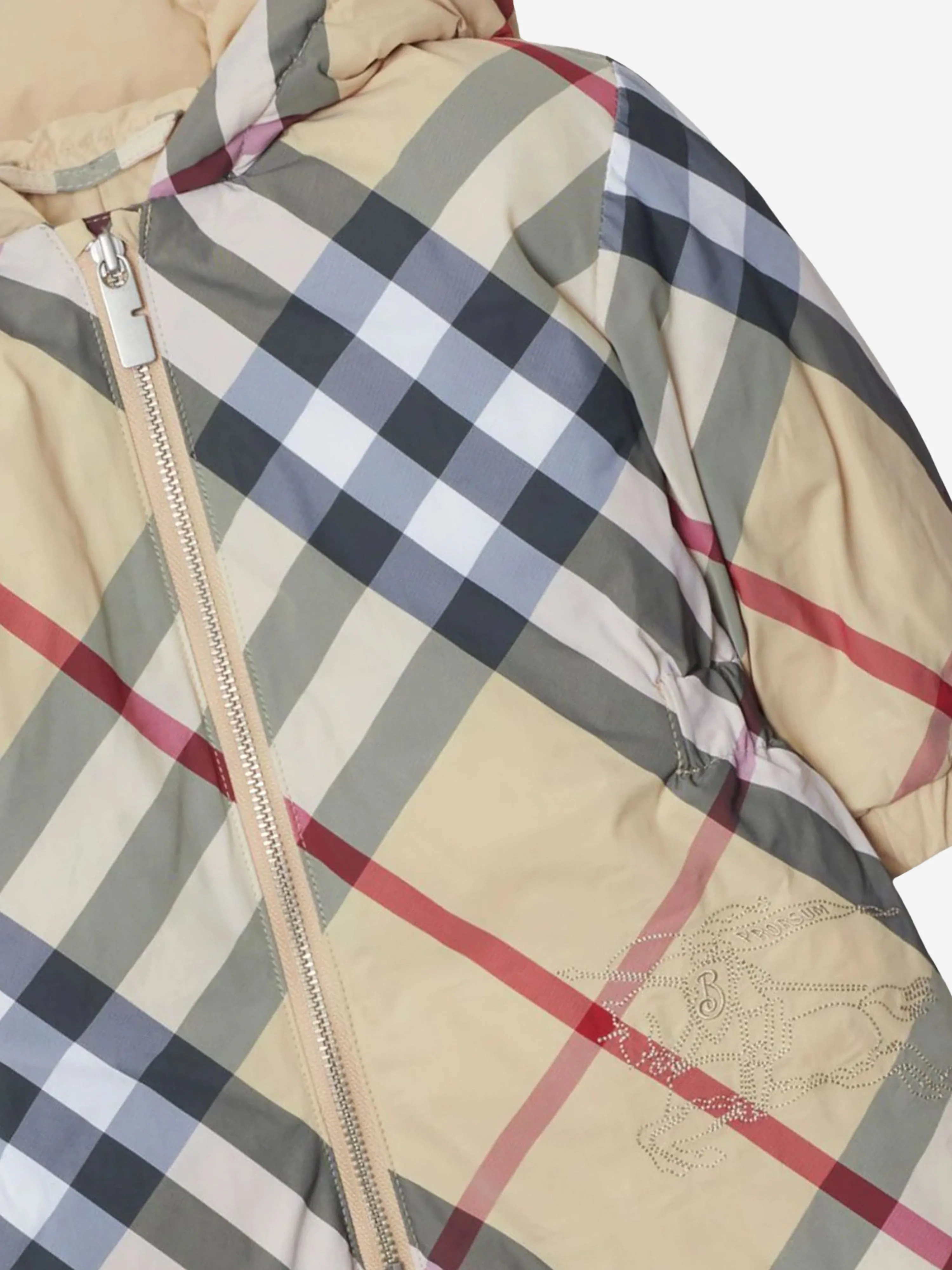 Burberry Baby Robson Check Schneeanzug in Beige