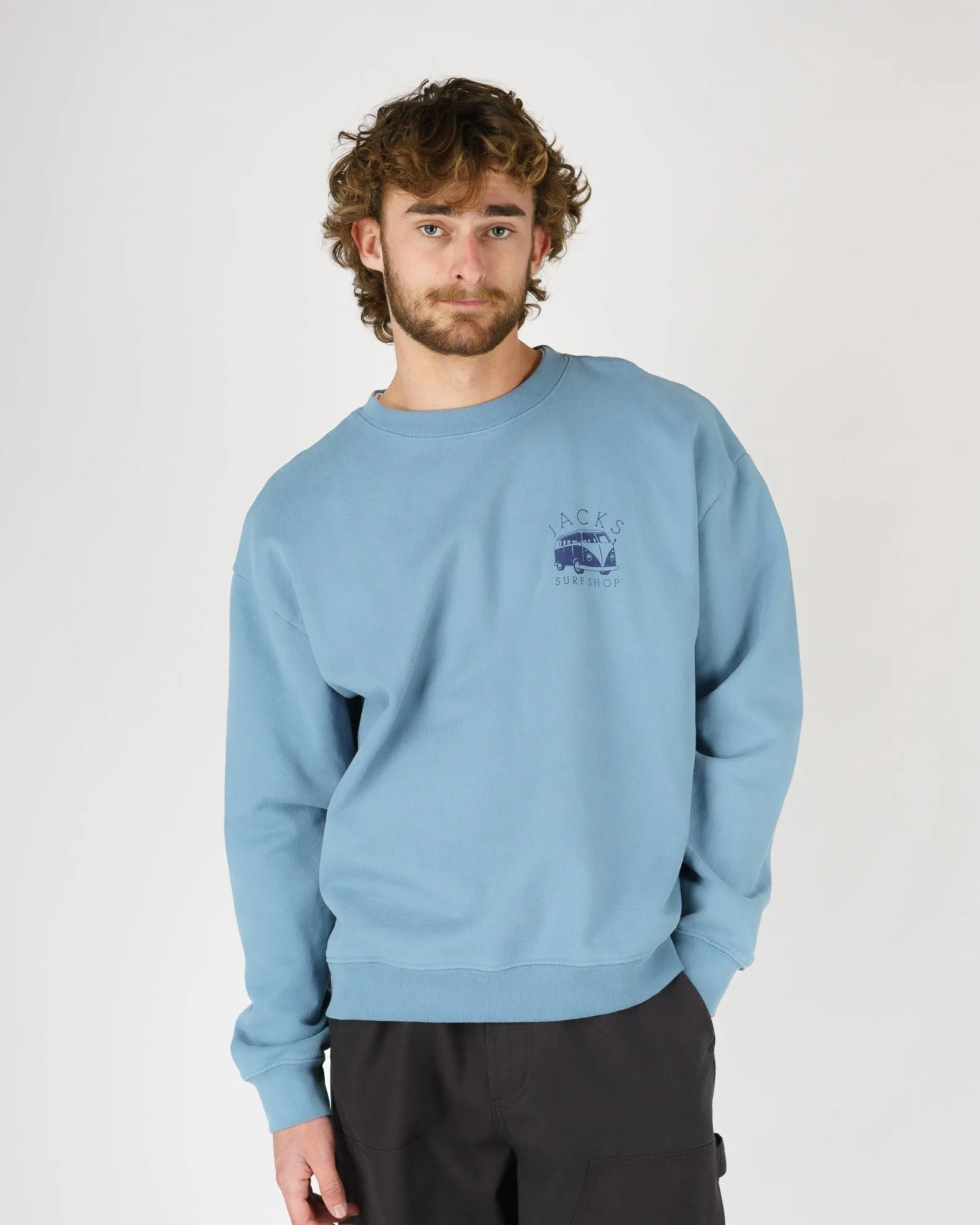 Bus Stop Schwergewicht Crewneck - Blau