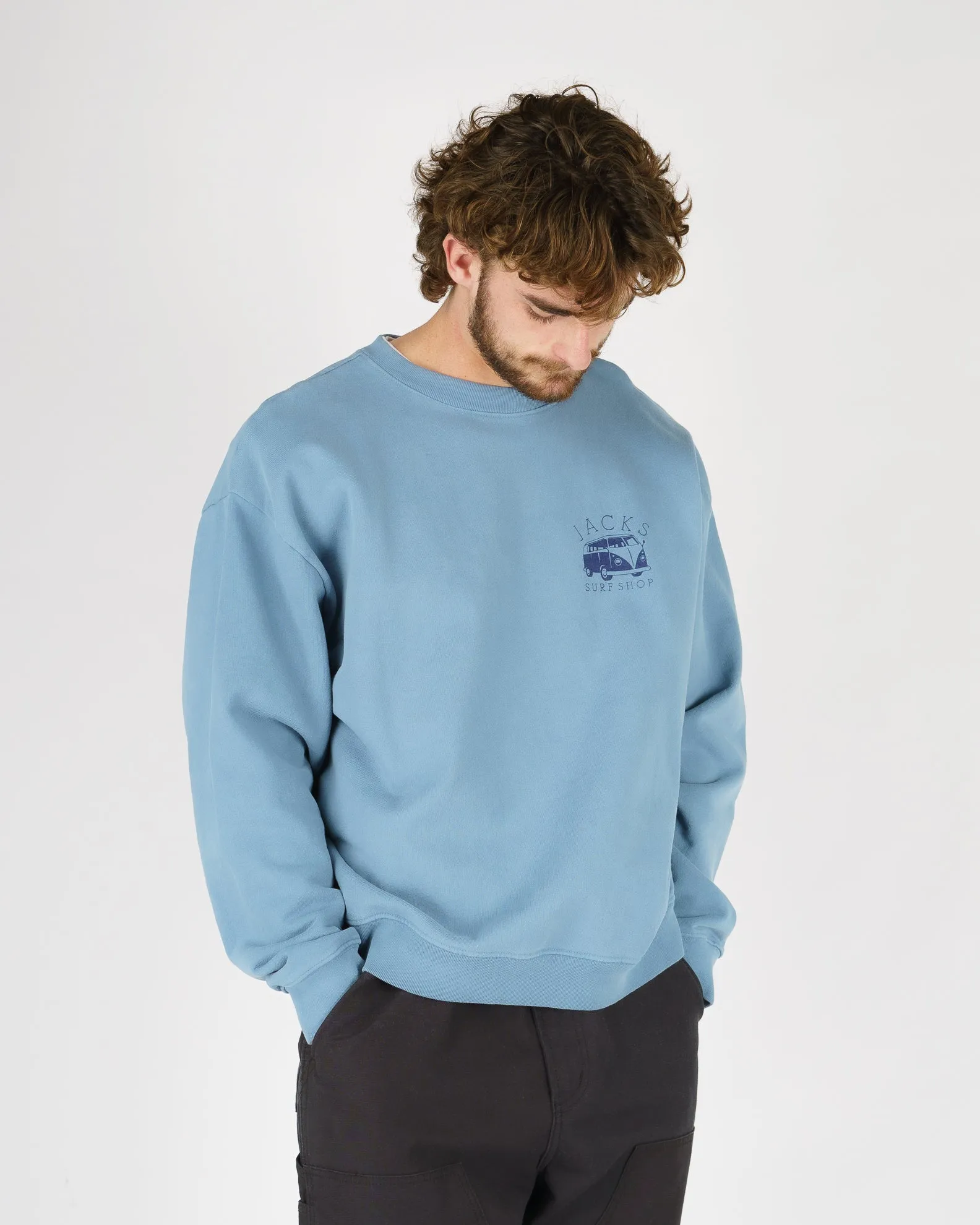 Bus Stop Schwergewicht Crewneck - Blau