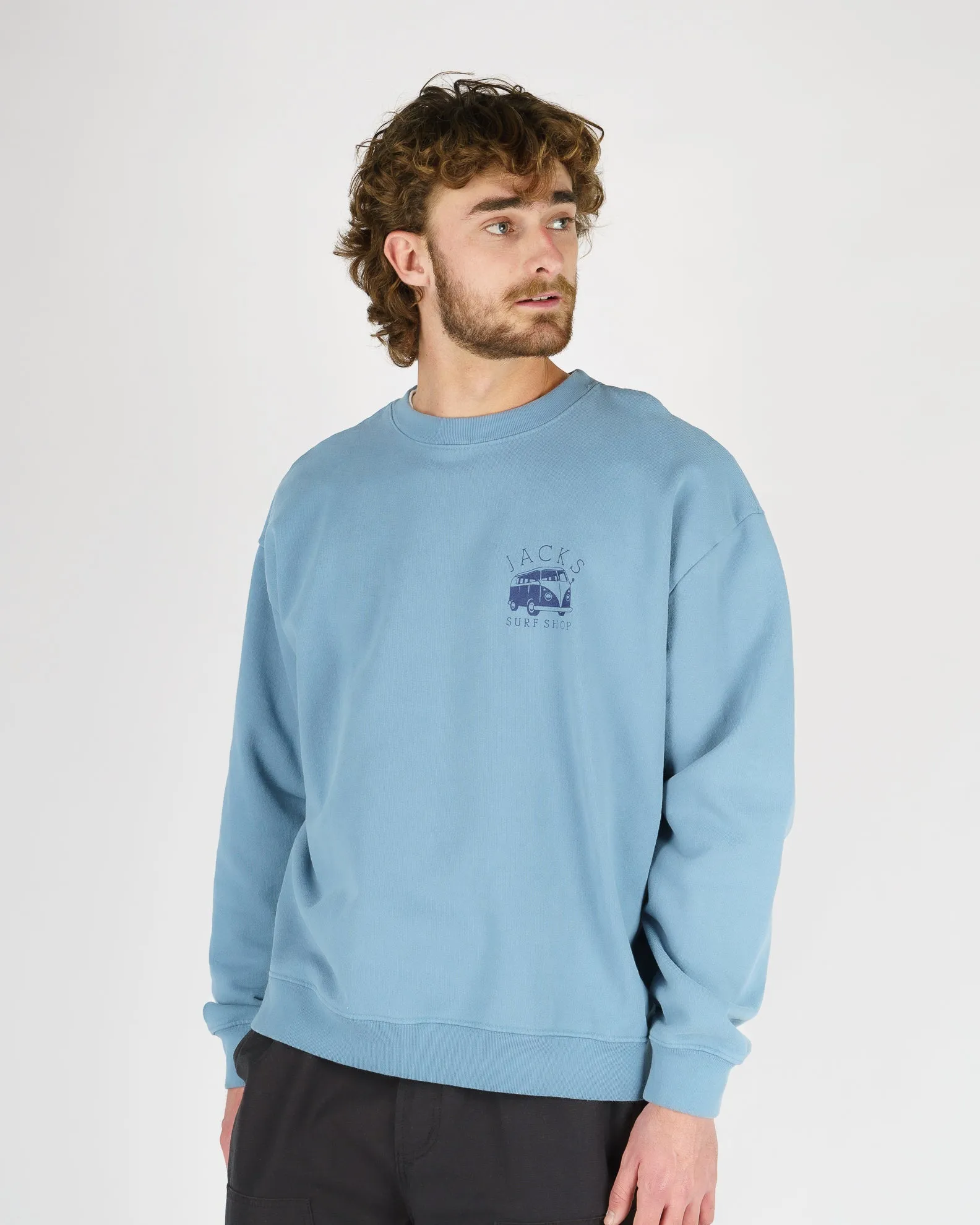 Bus Stop Schwergewicht Crewneck - Blau